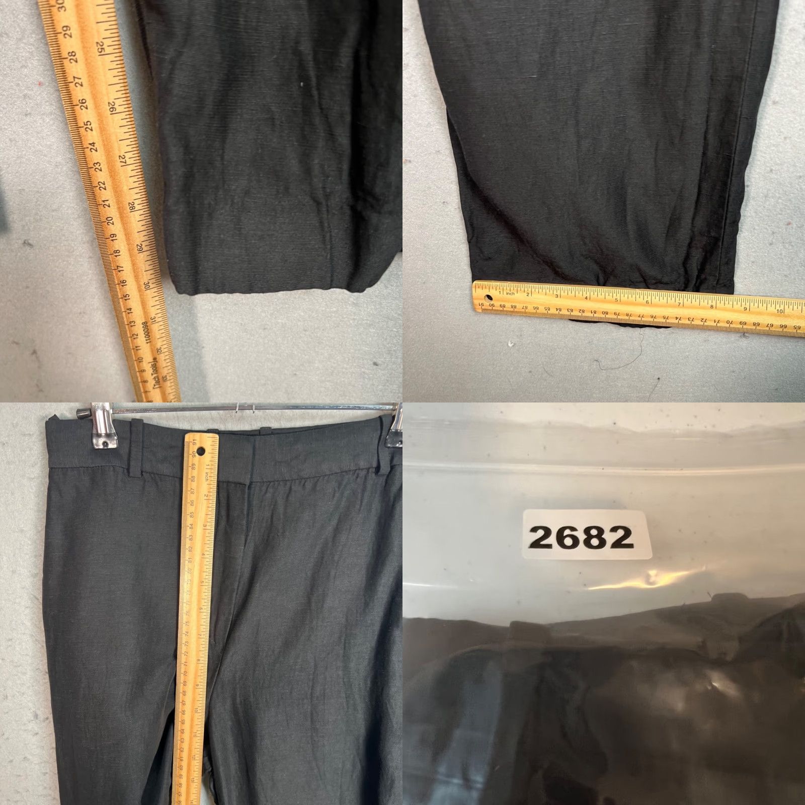 Vintage Babaton Womens Pants Size 4 Black Linen Blend High-Waisted Straight Leg Adult Womens 4 Dress Pants Mens Womens Girls Size 27" / US 4 / IT 40 - 8 Thumbnail