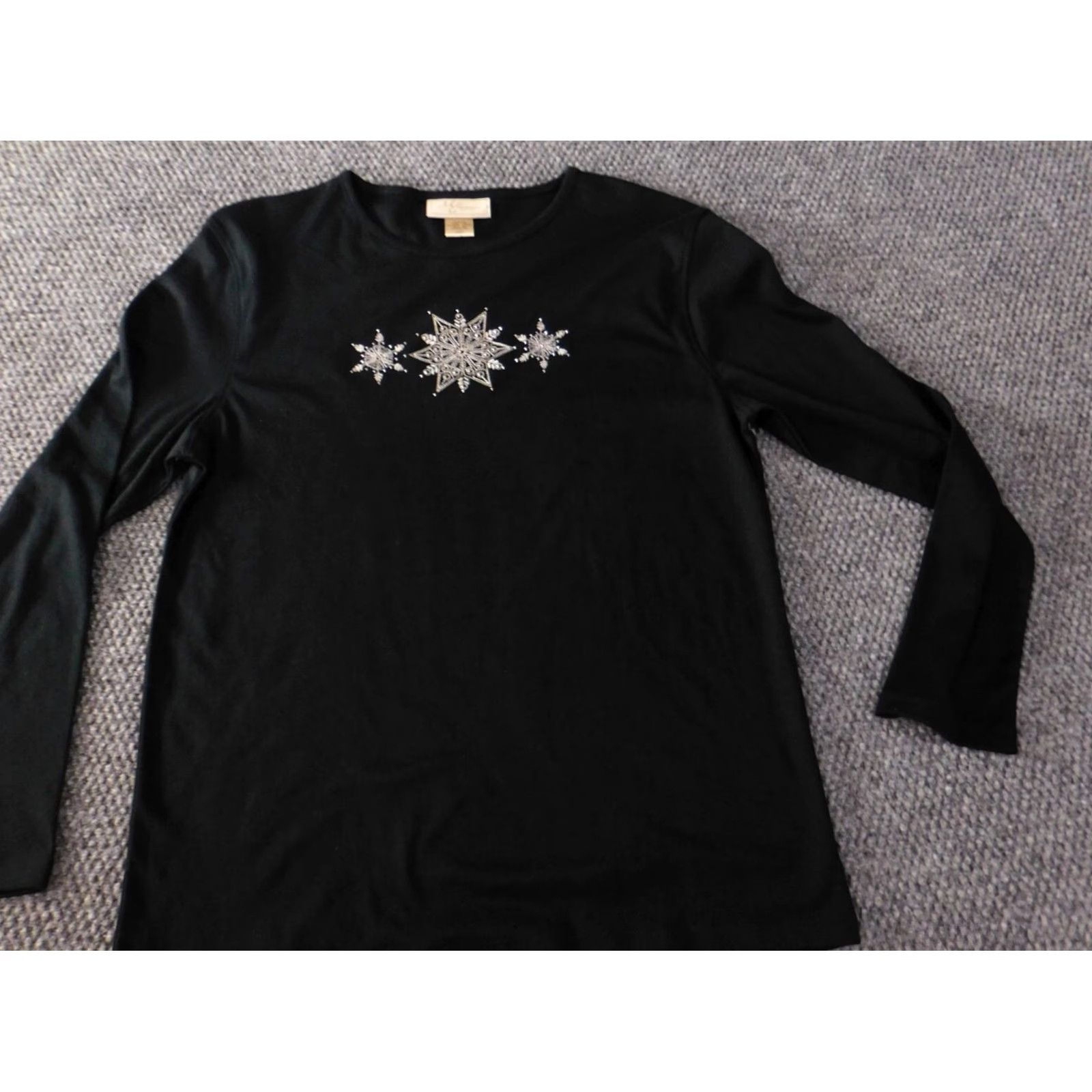 Vintage M&C Sportswear Sweatshirt Womens Pullover L Black Crew Neck Zip Stretch Logo Designer Activewear Size L / US 10 / IT 46 - 6 Thumbnail
