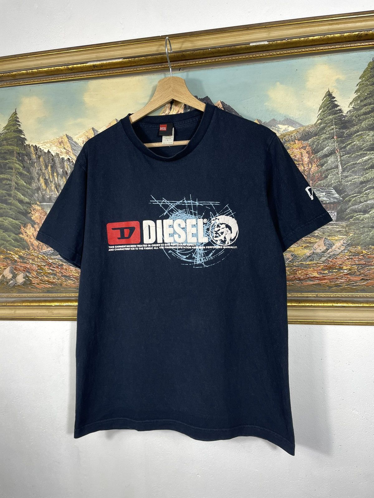 Diesel Diesel Vintage Y2k Navy Tee Avant Garde Cyber Opium Swag Size US M / EU 48-50 / 2 - 3 Thumbnail