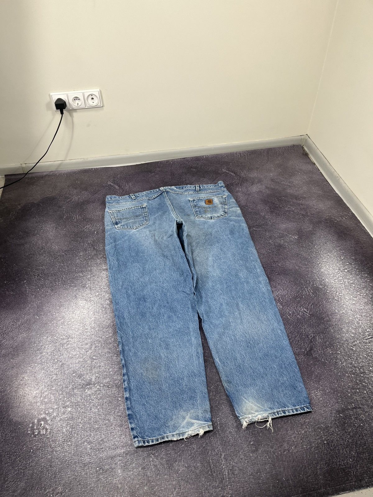 Carhartt Vintage 90s Carhartt Faded Blue Y2K Work Baggy Jeans Size US 44 / EU 60 - 2 Thumbnail