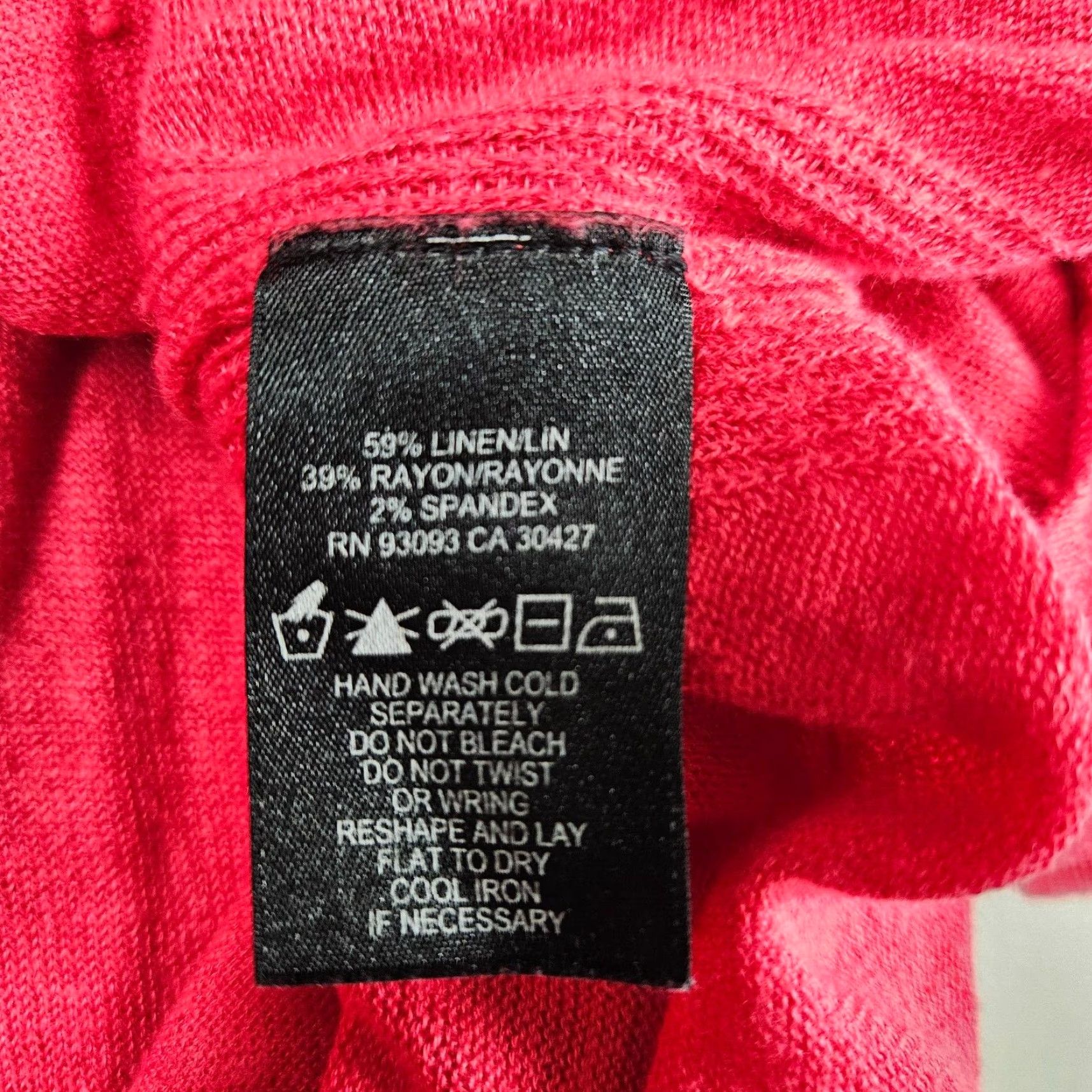 NIC+ZOE Nic+Zoe Cardigan Womens Sz 1X Red Linen Blend Long Sleeve Button Front Size XL / US 12-14 / IT 48-50 - 5 Thumbnail