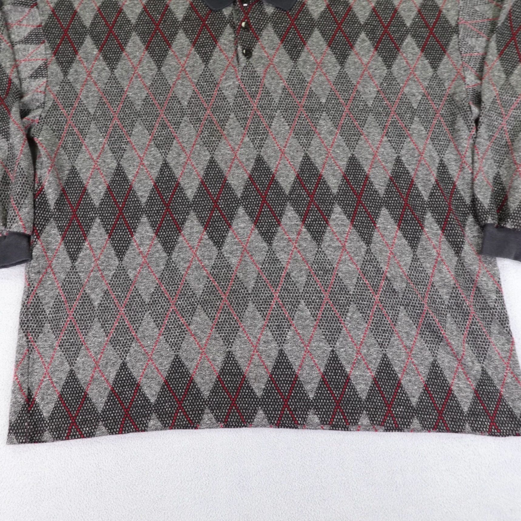 Vintage VINTAGE LA Gate Sweater Pullover Men's XL Gray Argyle Knit 90s Casual Winter Size US XL / EU 56 / 4 - 3 Thumbnail