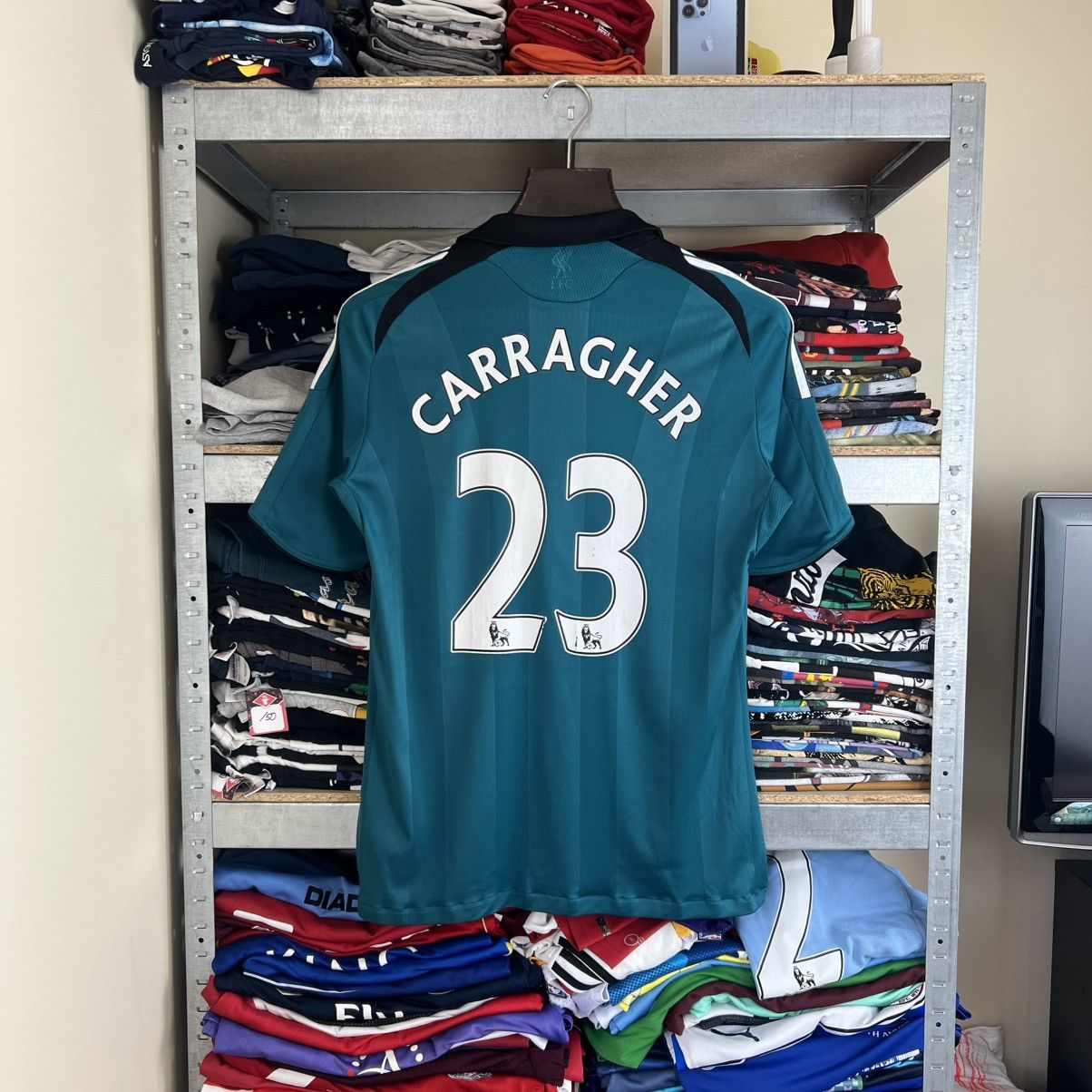 Rare! Carragher 23 Liverpool Adidas Soccer Jersey Shirt