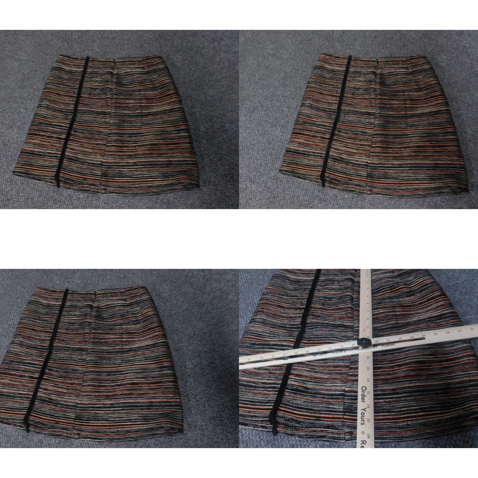 Loft Loft Skirt Womens 6 A-line Zip striped Multicolor Polyester Knit Short Zipper Casual Regular Skirt Womens Fashion Members Mens Girls Size 28" / US 6 / IT 42 - 8 Thumbnail