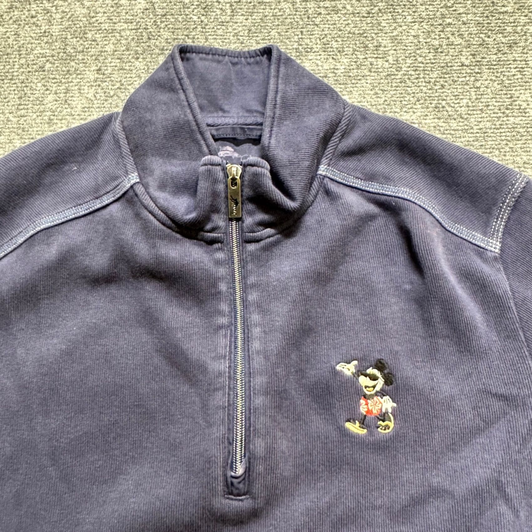 Tommy Bahama Tommy Bahama Walt Disney World Mickey Mouse 1/4 Zip Pullover Sweater Men's M Blue, Pullover, M, Mens Size US M / EU 48-50 / 2 - 4 Thumbnail