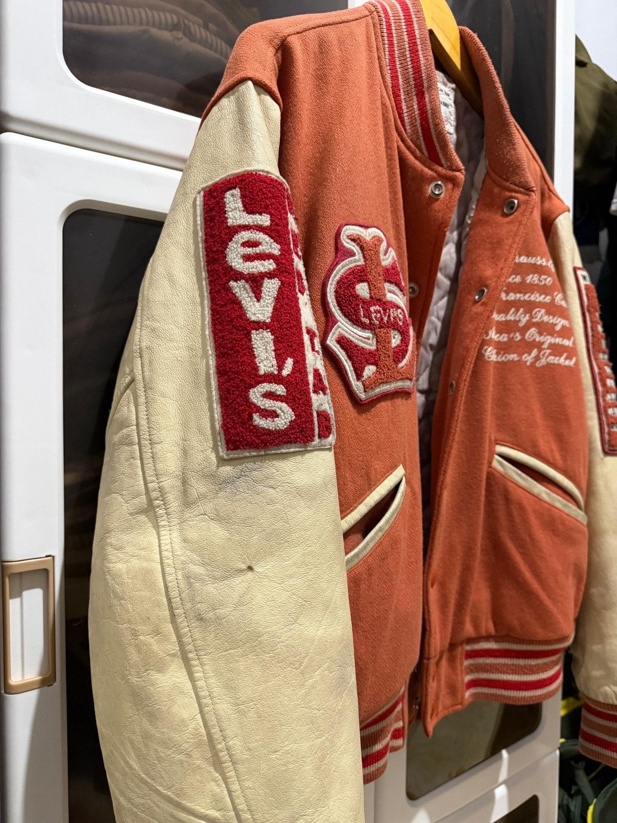 Levi's Vintage Clothing Levi’s 1990s Vintage Varsity Jacket Wool Leather Sleeves Size US M / EU 48-50 / 2 - 4 Thumbnail