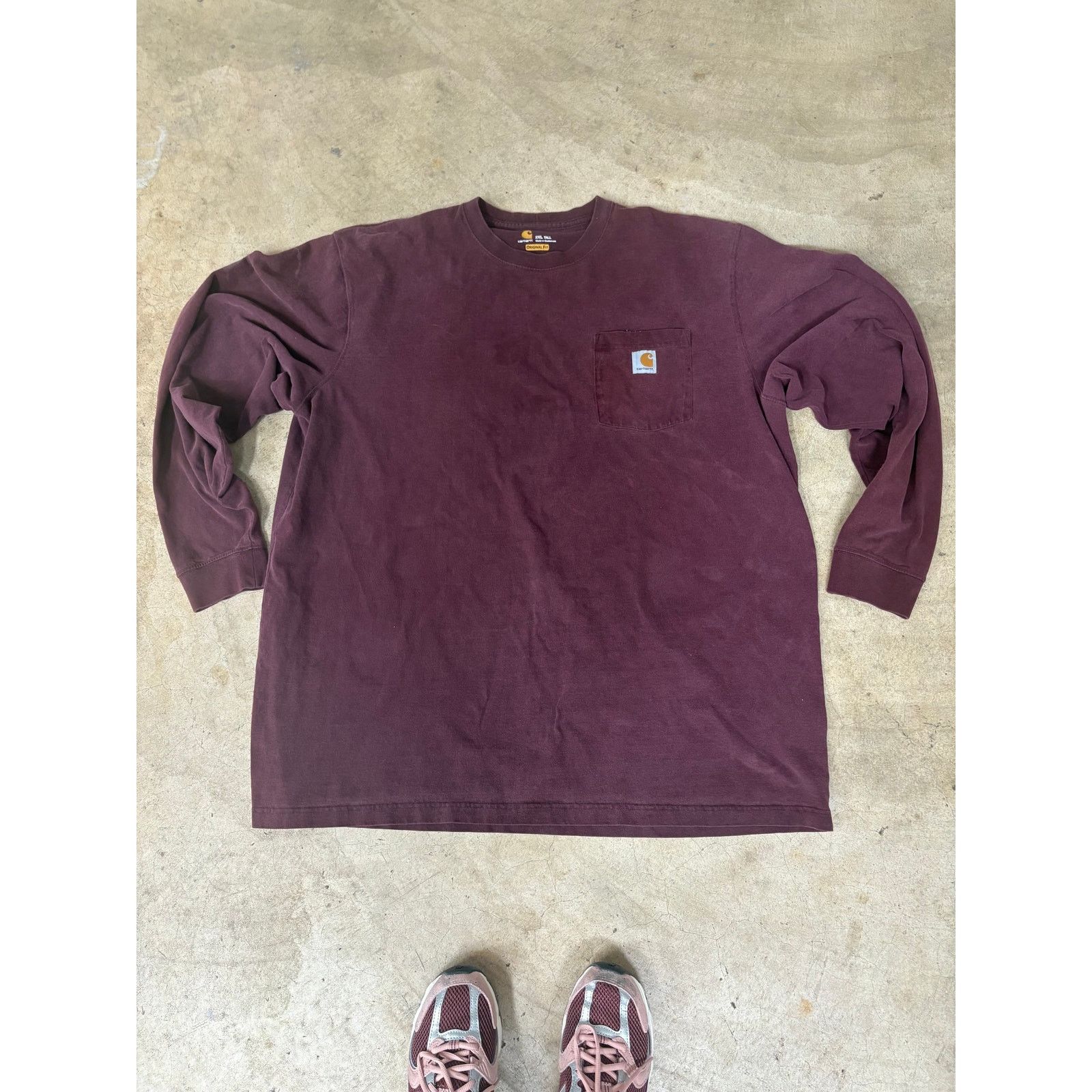 Carhartt Vintage x Carhartt Mens Long Sleeve Burgundy Tee 2XL Size US XXL / EU 58 / 5 - 1 Thumbnail