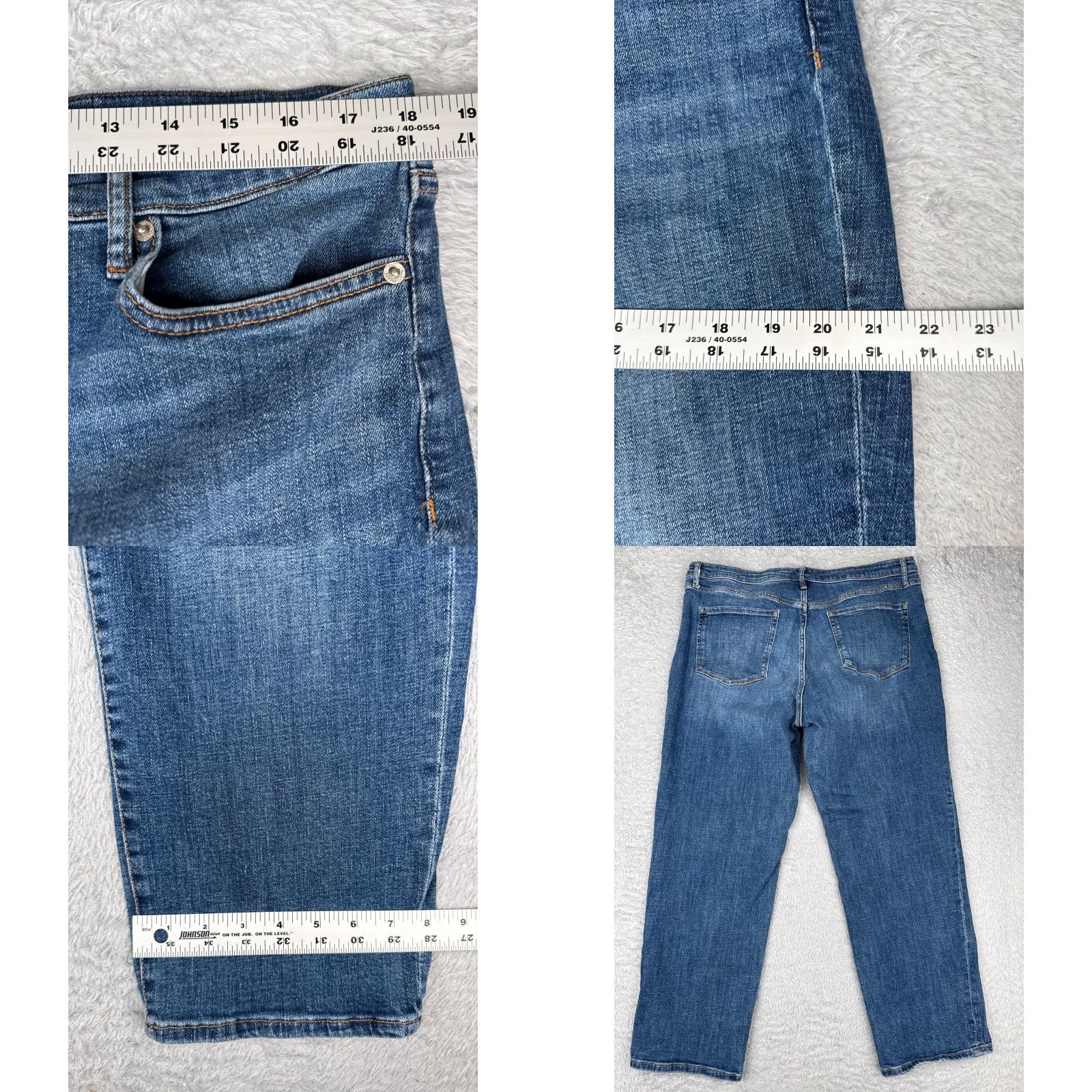Chaps Chaps Jeans Womens 14 Blue Denim Slim Boyfriend Straight Leg Cotton Blend 34x28 Size 36" / US 14 / IT 50 - 9 Thumbnail