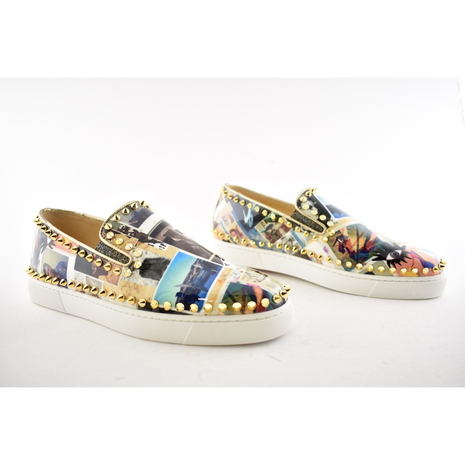 Christian Louboutin Christian Louboutin Pik Boat Black Gold Spike Sneakers 41 Size US 11 / IT 41 - 4 Thumbnail