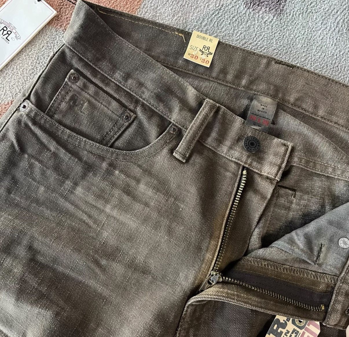 RRL Ralph Lauren RRL Ralph Lauren Double RL Mud Dyed Brown Jeans K22 Size US 32 / EU 48 - 4 Thumbnail