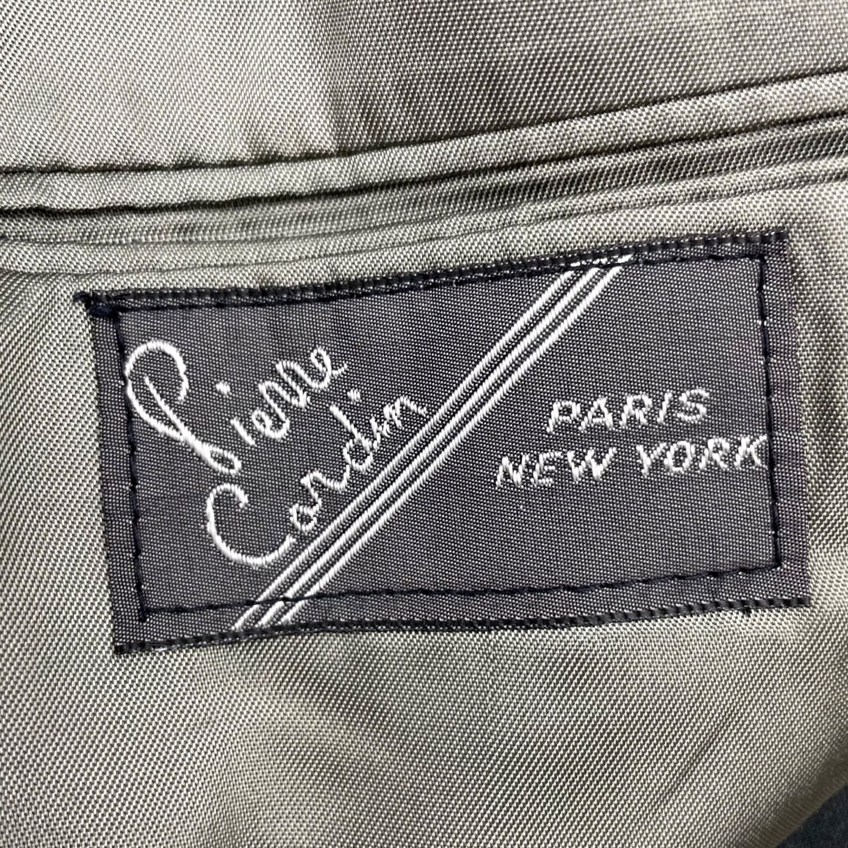 Pierre Cardin VINTAGE Pierre Cardin Men's Blazer Gray Stripe 100% Wool Double Breasted 40R Coat Jacket Size 40R - 6 Thumbnail