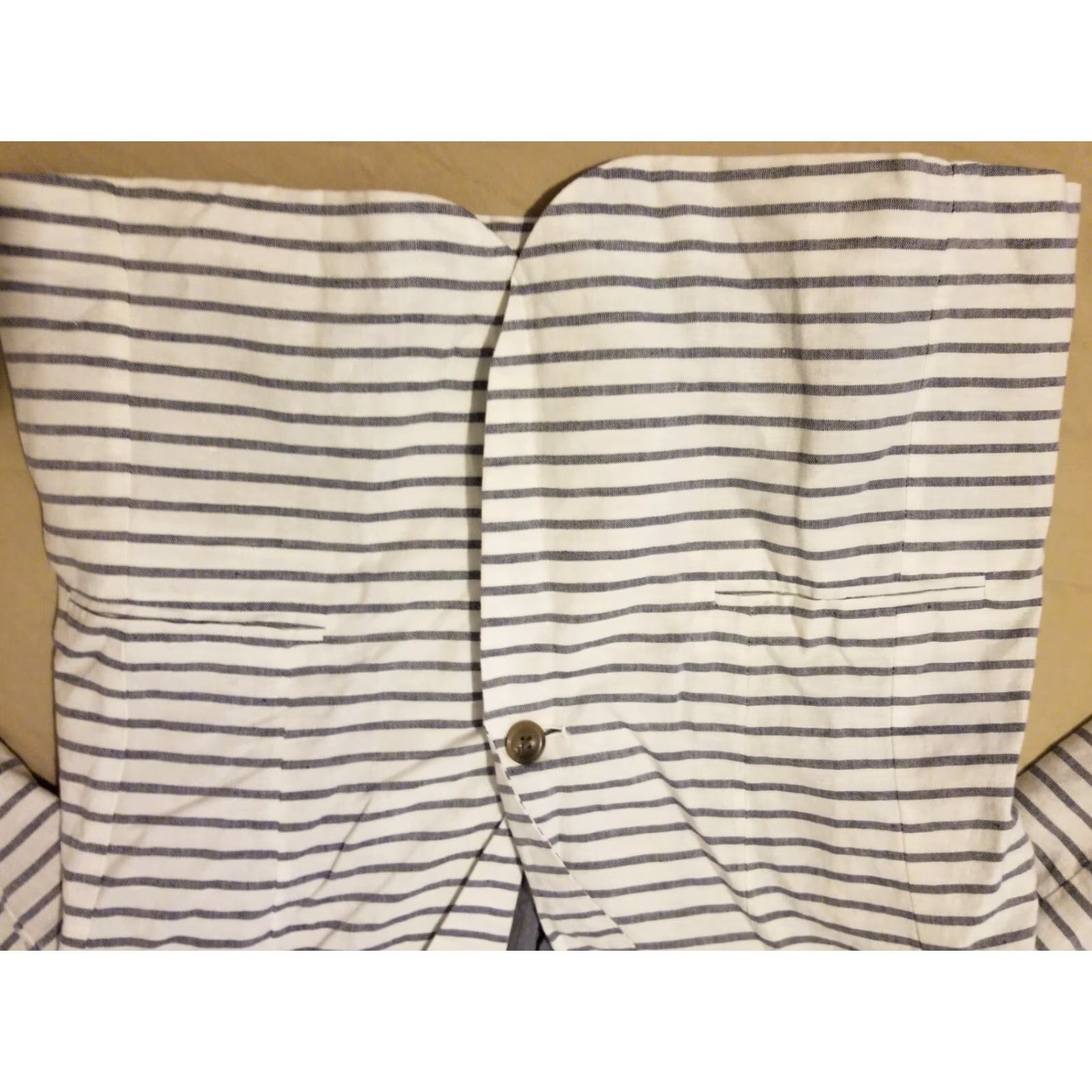 Gap Womens Gap Linen Jacket 18 White Gray Blazer - Gap 3-in-1 Linen Blazer Size 18 Women Gray White Jacket Size XXL / US 16-18 / IT 52-54 - 3 Thumbnail