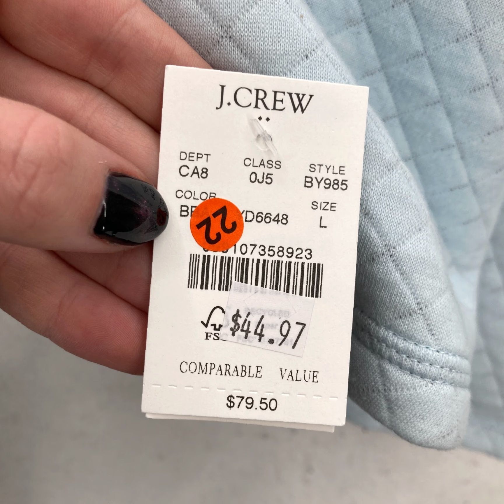 J.Crew J.CREW Reversible Quilted Pullover Sweatshirt Women’s Large Blue Striped Cozy Size L / US 10 / IT 46 - 7 Thumbnail