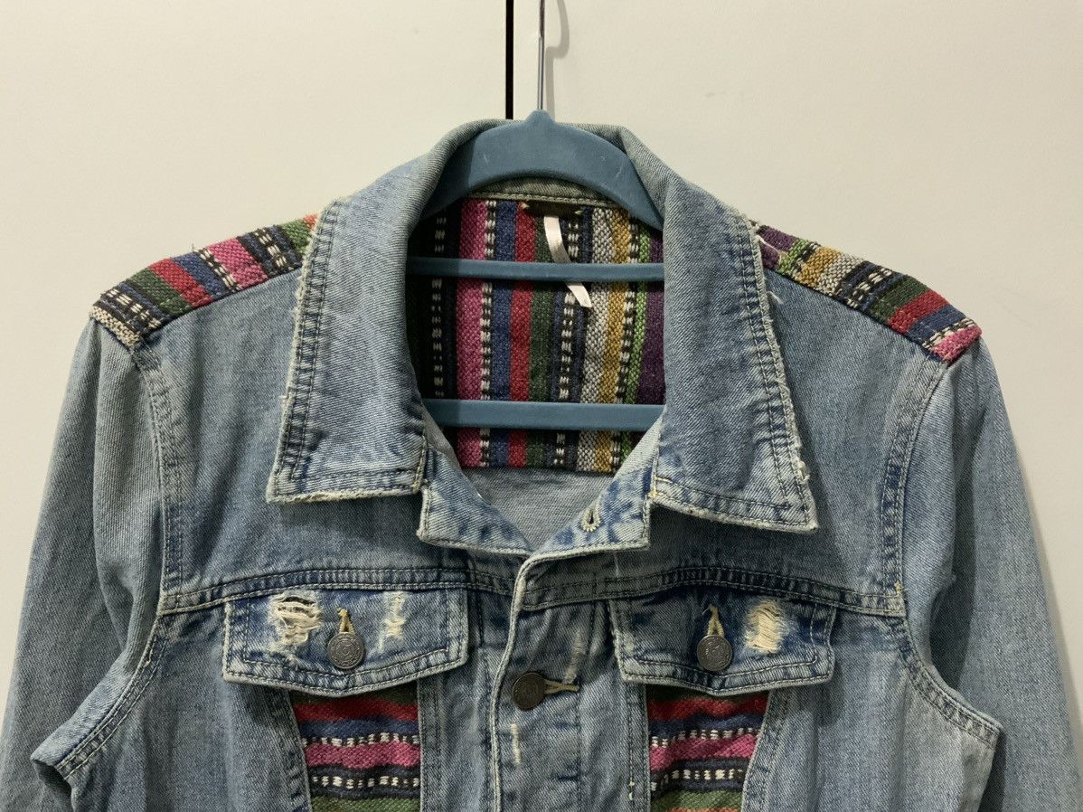 If Six Was Nine Free People Navajo Patchwork Distressed Kmrii Jacket Size US XS / EU 42 / 0 - 3 Thumbnail