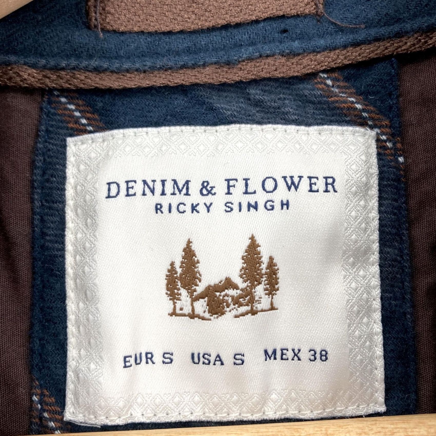 Denime Denim & Flower Ricky Singh Shirt Mens Small Blue Brown Striped Button Down Woven Size US S / EU 44-46 / 1 - 5 Thumbnail
