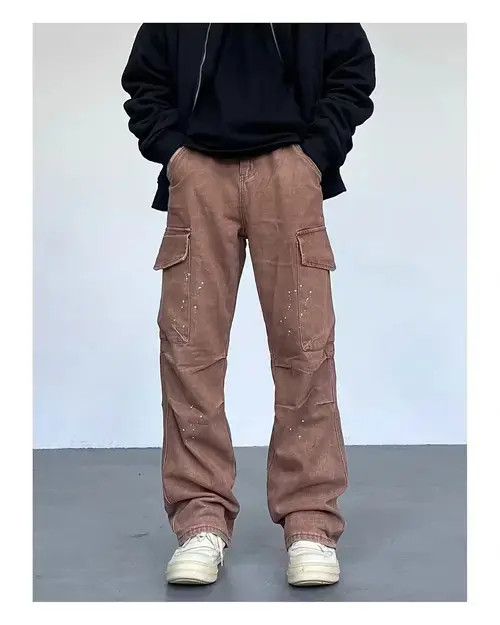 Japanese Brand faded flared paint cargo pants Size US 32 / EU 48 - 3 Thumbnail