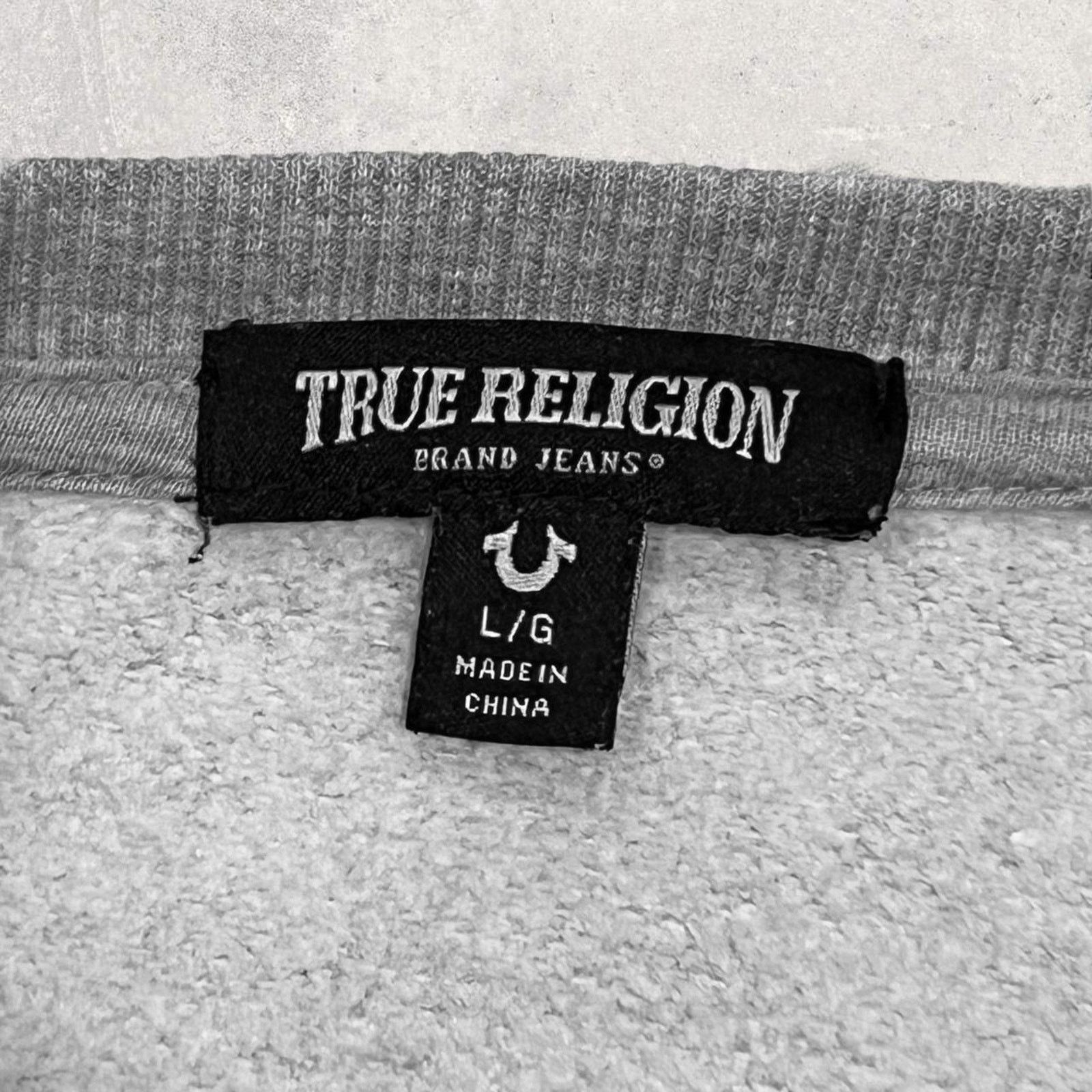 True Religion True Religion Gray Horseshoe Logo Crewneck Sweatshirt Size US L / EU 52-54 / 3 - 5 Thumbnail