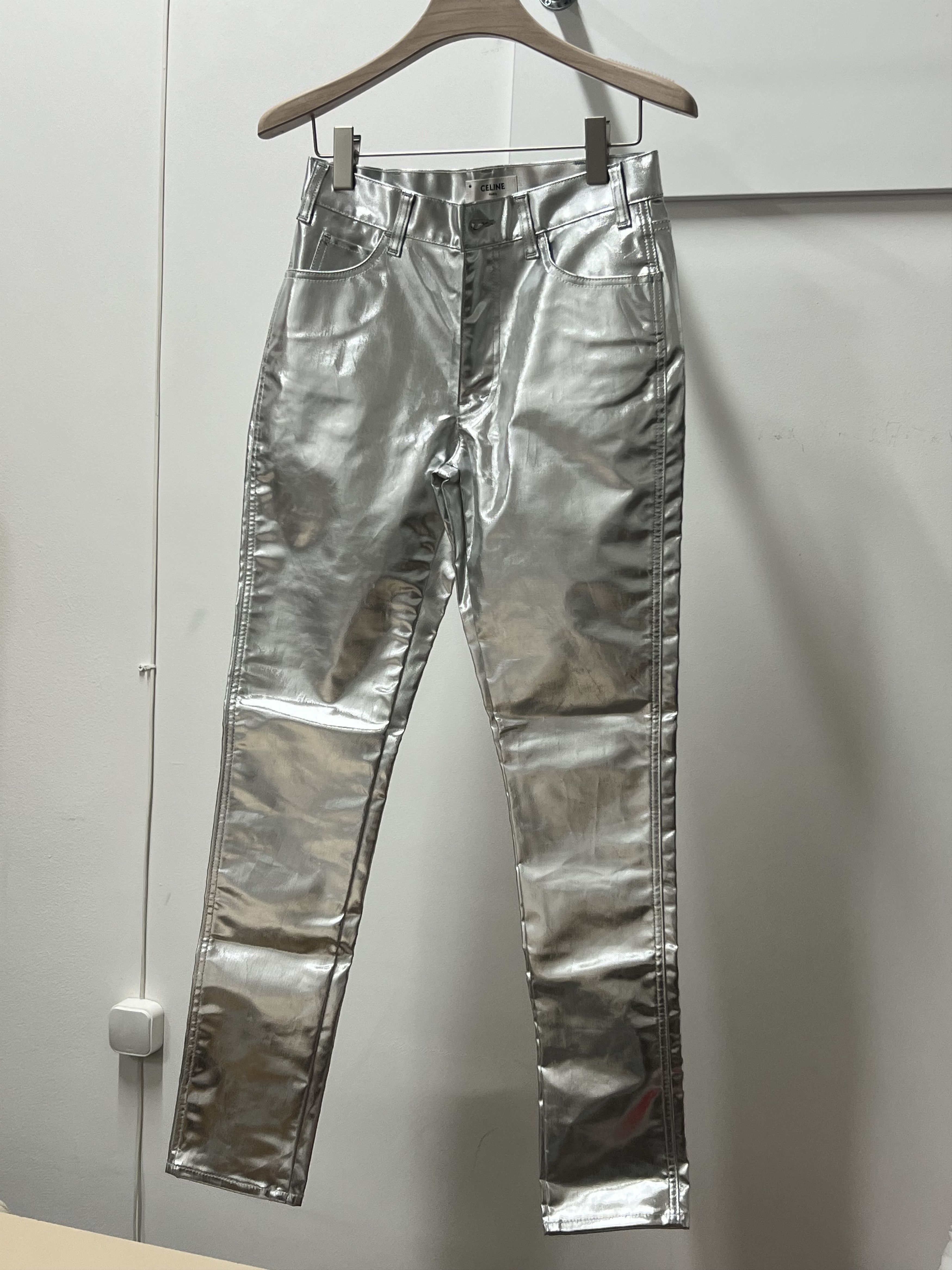 Celine Celine metallic pants Size 28" / US 6 / IT 42 - 2 Thumbnail