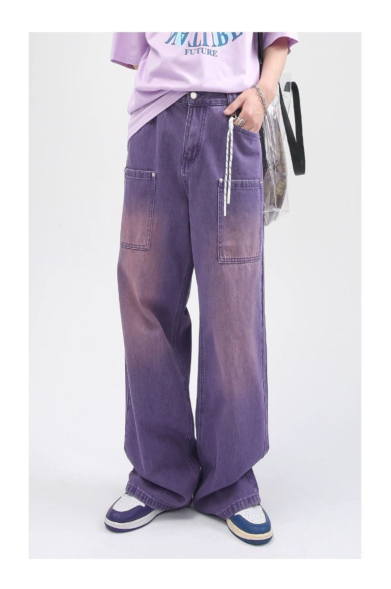 hiphop skate loose faded baggy jeans