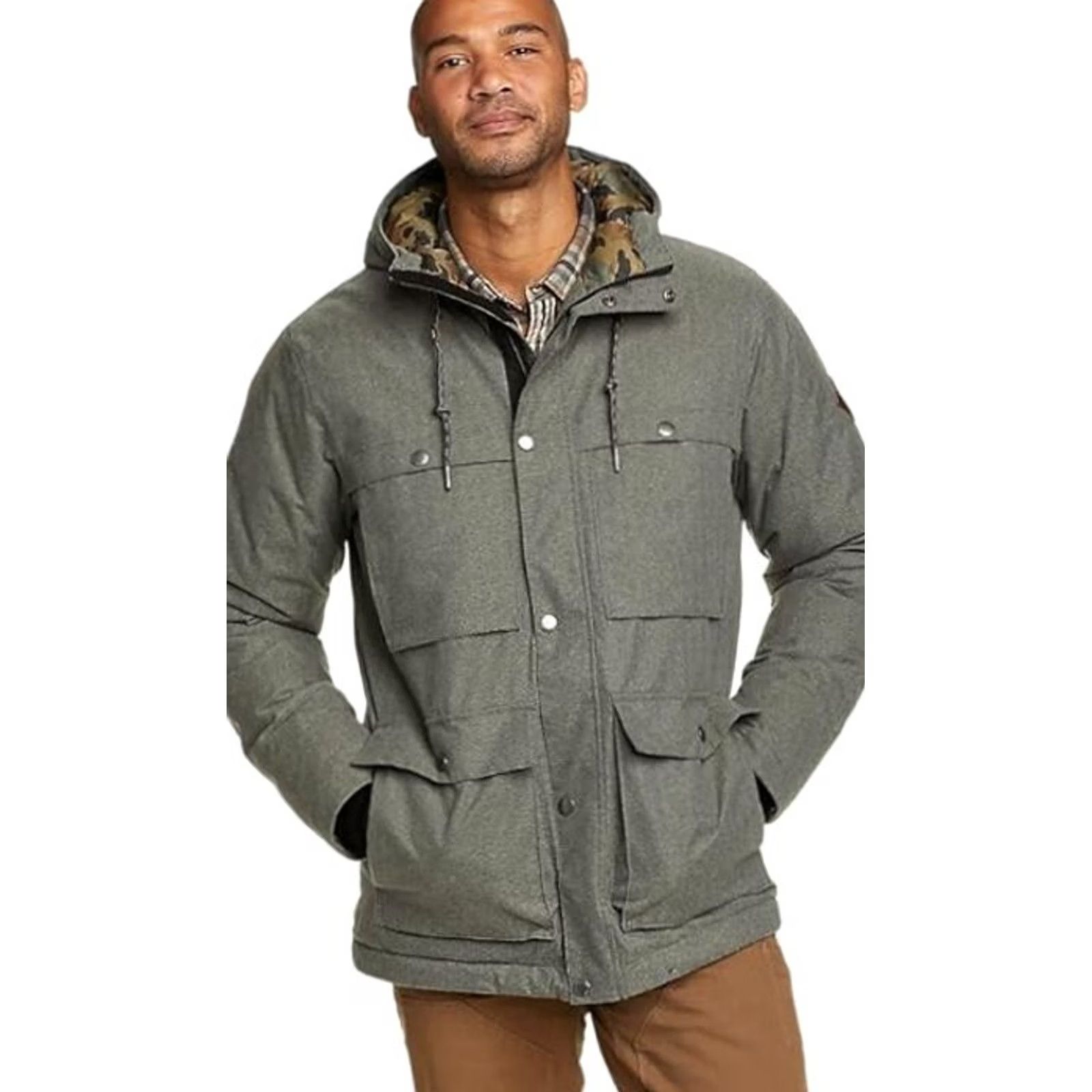 Eddie Bauer Eddie Bauer Jacket Main Selling Point Camo 650 Down Hooded Windproof Waterproof Weather Edge XL Green Mens Jacket Size US XL / EU 56 / 4 - 4 Thumbnail