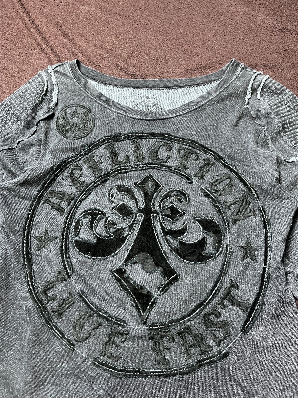 Japanese Brand AFFLICTION DISTRESSD SWEATSHIRT Size US XS / EU 42 / 0 - 3 Thumbnail