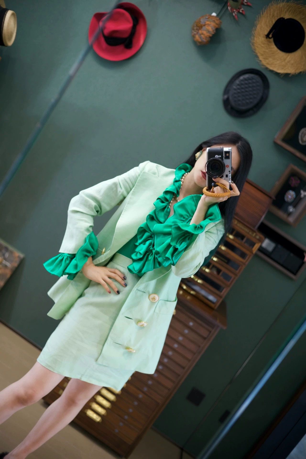 Dior Dior 90s Fresh Green Linen Skirt Suit Set by Ferre Size S / US 4 / IT 40 - 6 Thumbnail