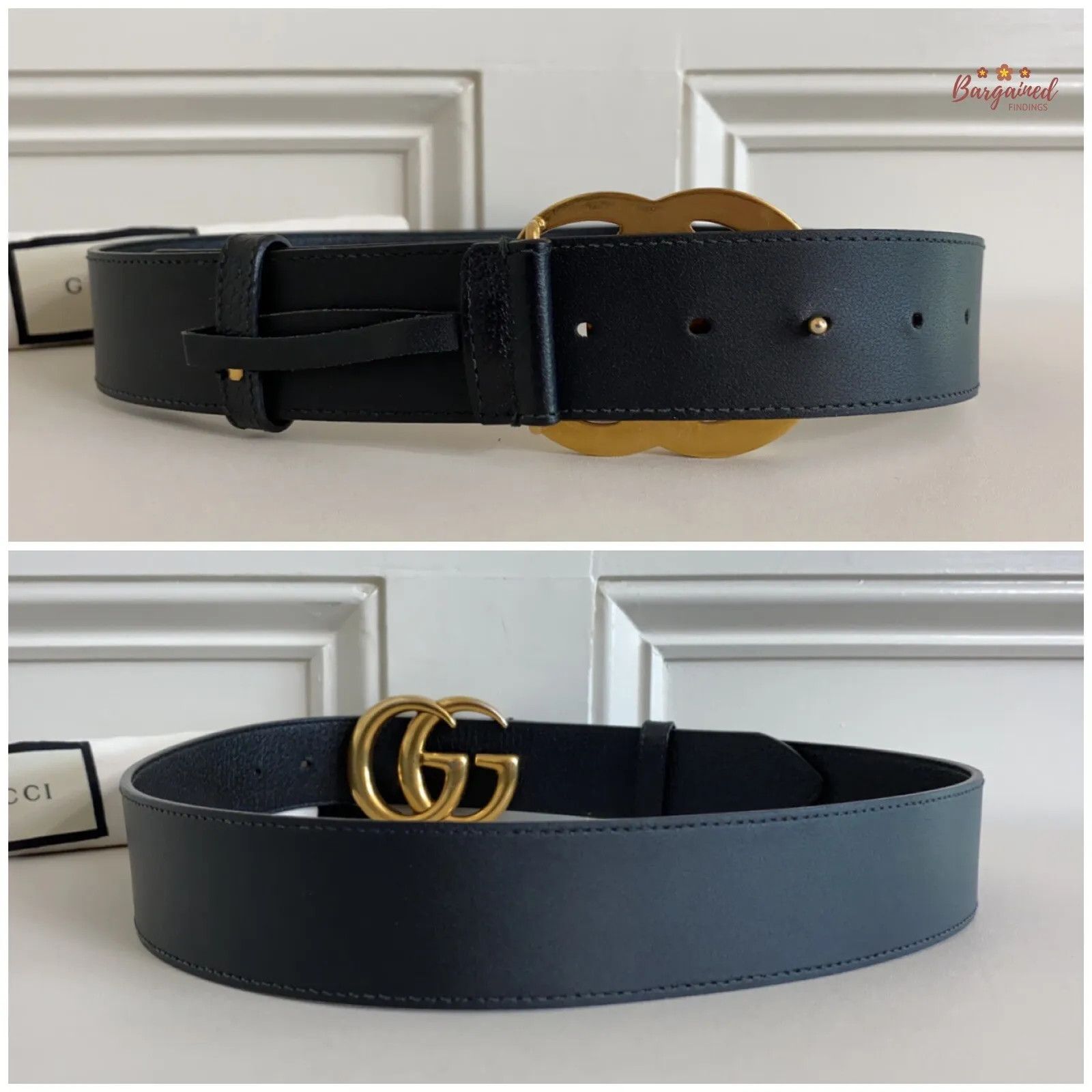 Gucci Gucci Textured Wide Leather Signature Double G Buckle Belt Size 28 - 3 Thumbnail
