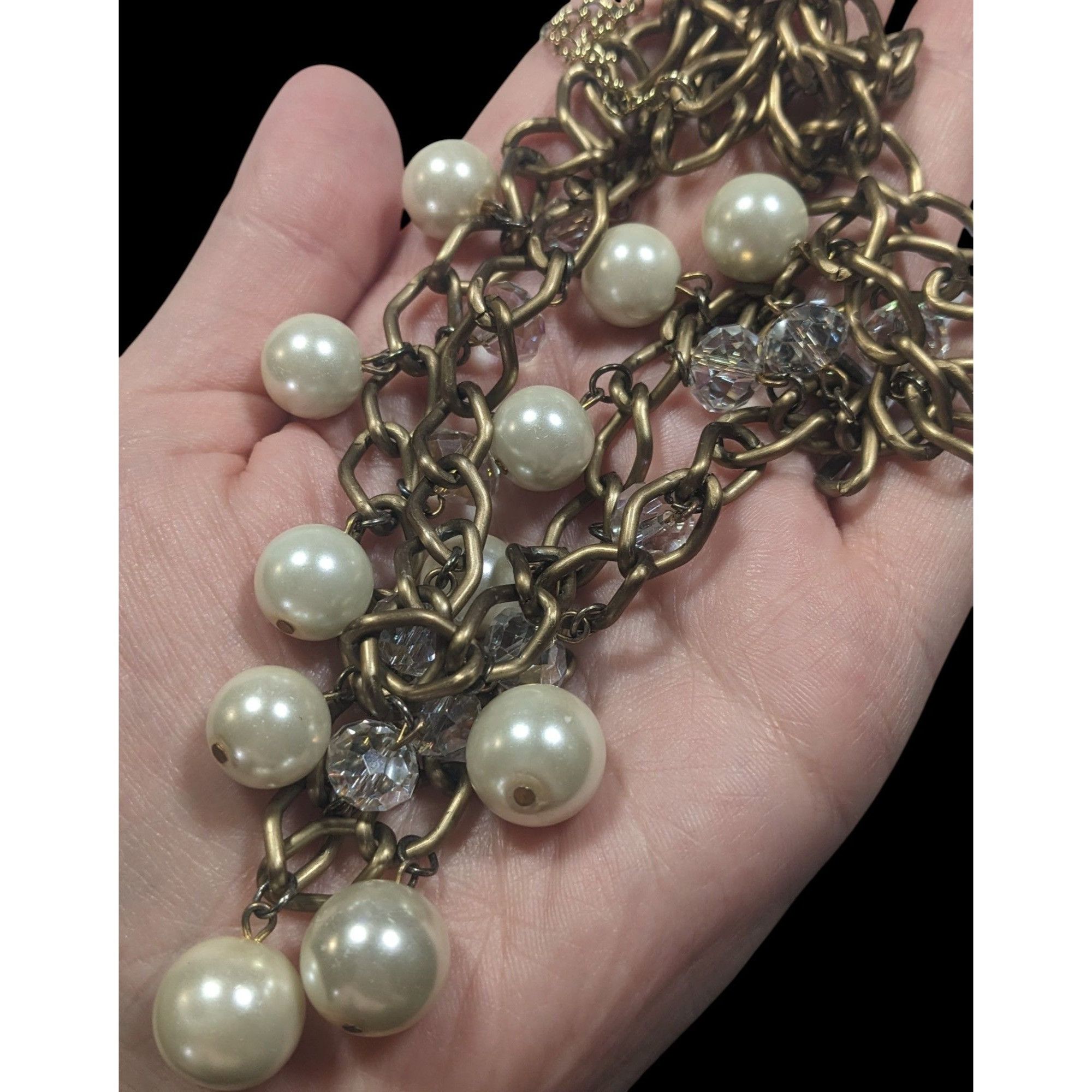 Other Vintage Glam Faux Pearl And Aurora Borealis Crystal Layered Size ONE SIZE - 5 Thumbnail