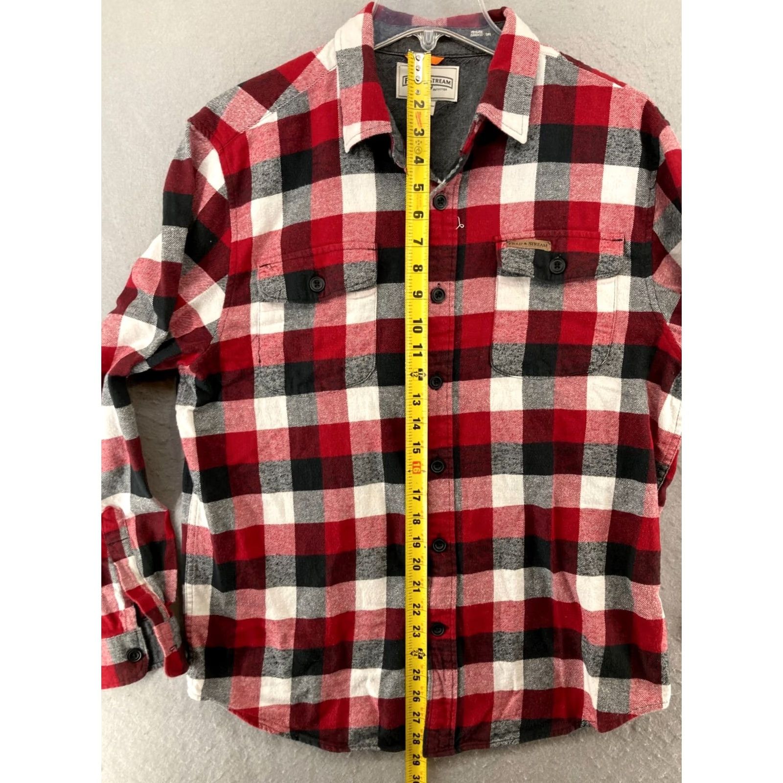 Vintage Field and Stream Mens Shirt L Heavyweight Red Plaid Flannel Button-Up Pocketed Cotton Distinct Casual Wear Mens L Red Plaid Fields and Stream Shirt Size US L / EU 52-54 / 3 - 3 Thumbnail