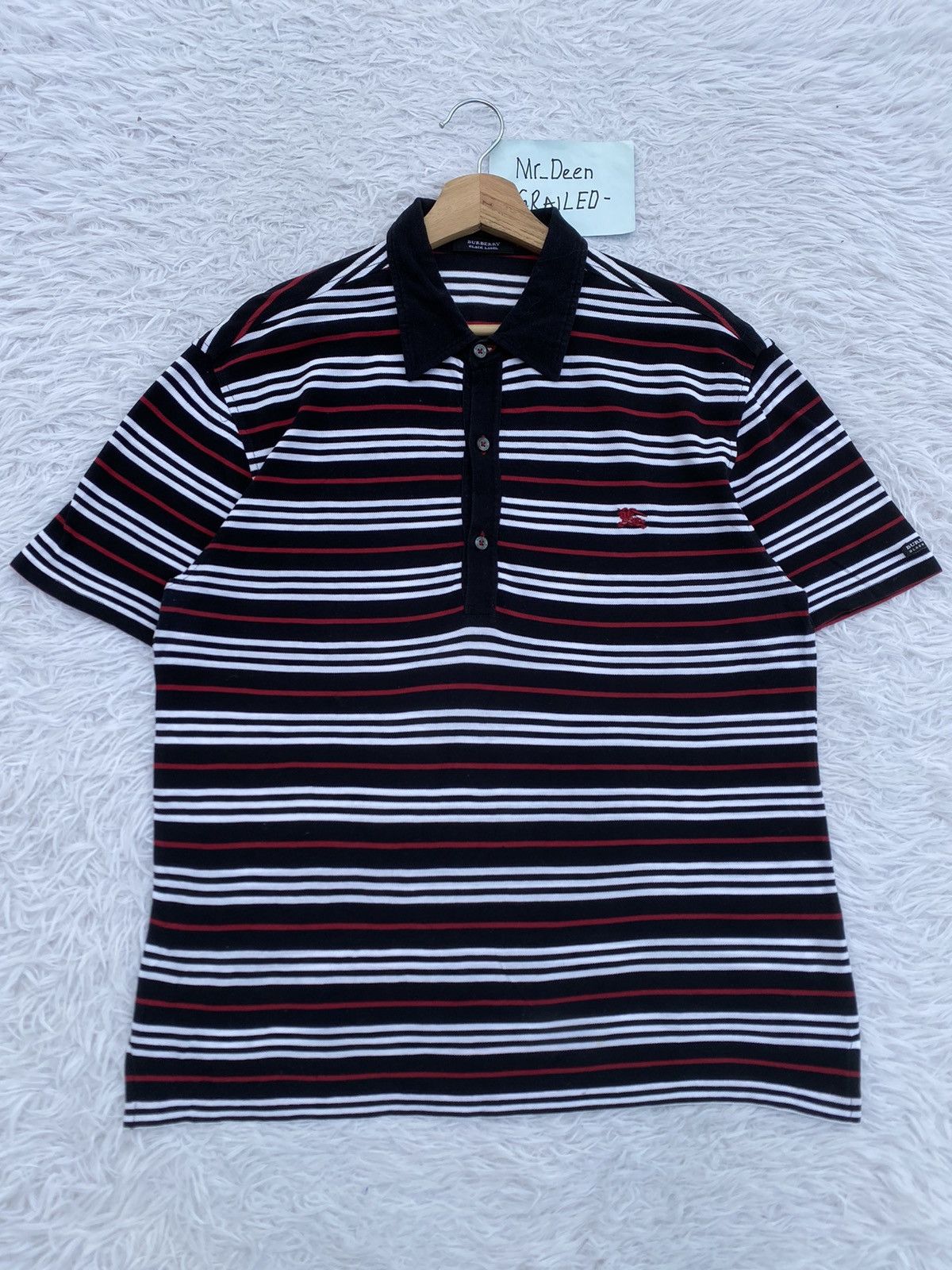 Burberry Rare Vintage Burberry Black Label Stripes Polo Tee Size US M / EU 48-50 / 2 - 2 Thumbnail