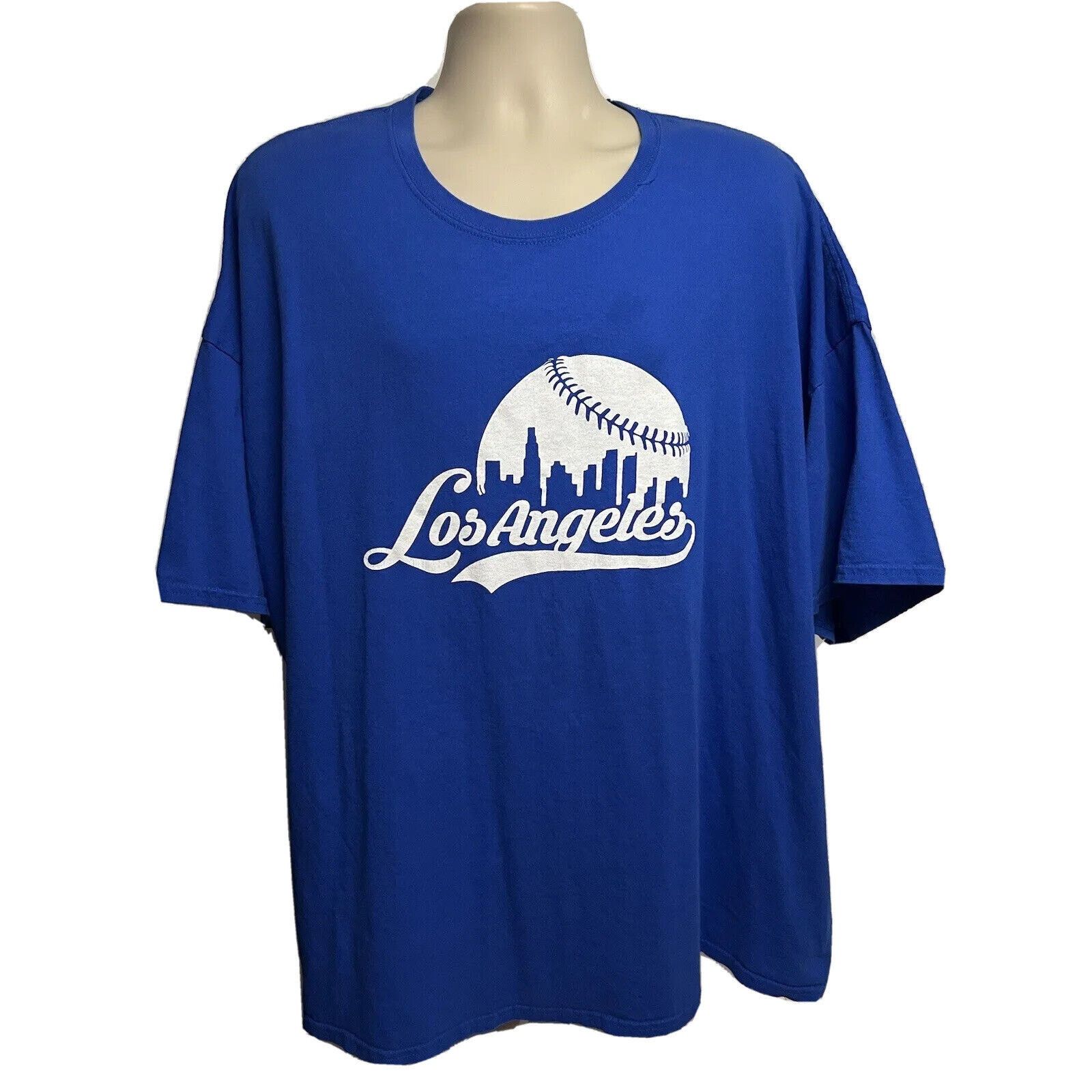 Gildan LA Baseball Mens Blue Graphic T-Shirt 5XL City Skyline Size US XXL / EU 58 / 5 - 1 Thumbnail