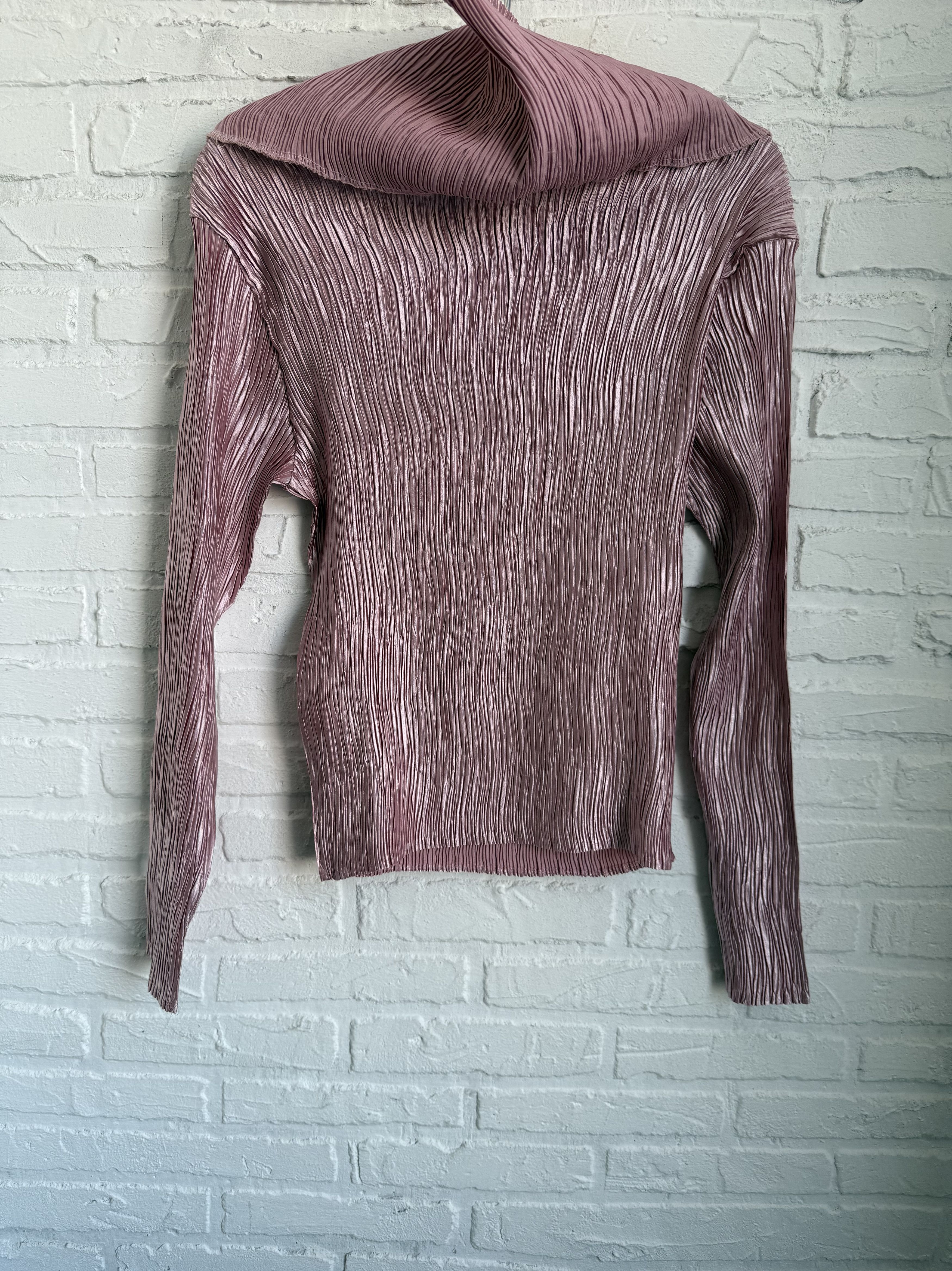 Other Vintage Jolie Mine Pleated top pink cowl neck long sleeve Size ONE SIZE - 6 Thumbnail