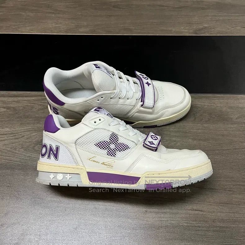 Louis Vuitton Louis Vuitton White and Purple Velcro shoes Size US 9 / EU 42 - 4 Thumbnail
