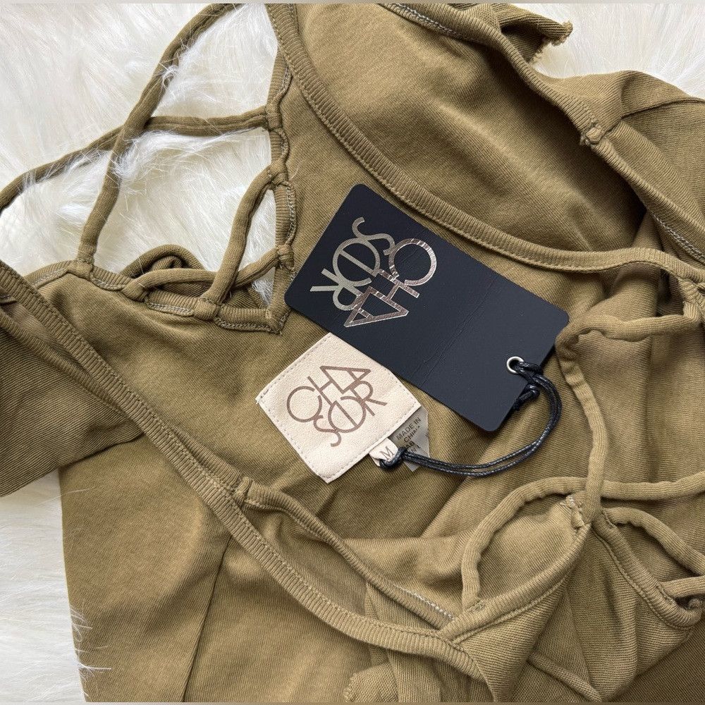 Other Chaser Khaki Strappy Top Olive Green Ruffle Layering Camiso Size M / US 6-8 / IT 42-44 - 2 Thumbnail