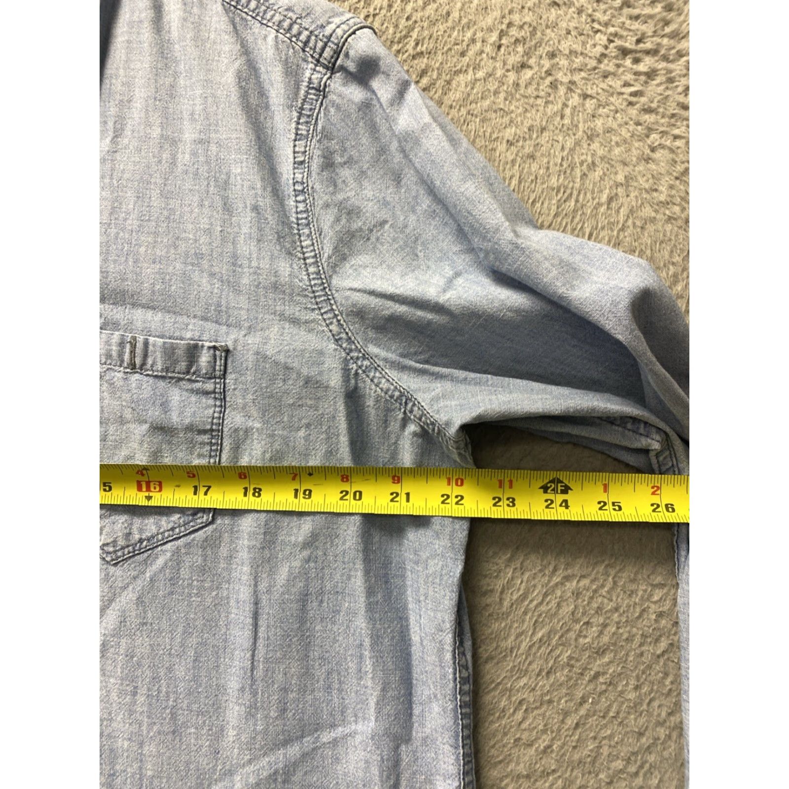 Gap VINTAGE Gap 1969 Denim Shirt Womens XL Blue Front Western Long Sleeve Button-Up Collared Solid 100% Cotton Size XL / US 12-14 / IT 48-50 - 5 Thumbnail