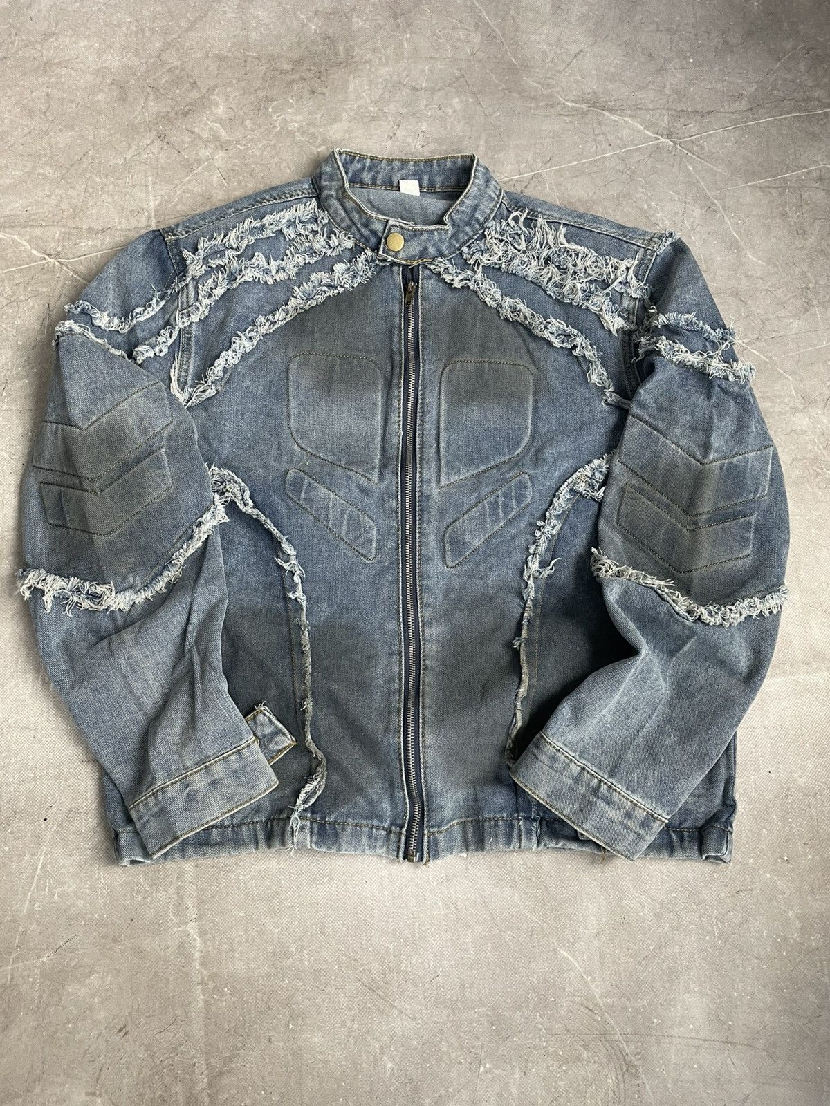 Rare Diesel style denim distressed jacket y2k style hype