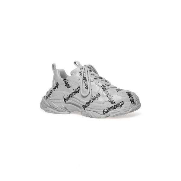 Balenciaga o1mt1gz1024 Triple S Logotype Sneakers in Grey/Black Size US 8 / IT 38 - 2 Thumbnail