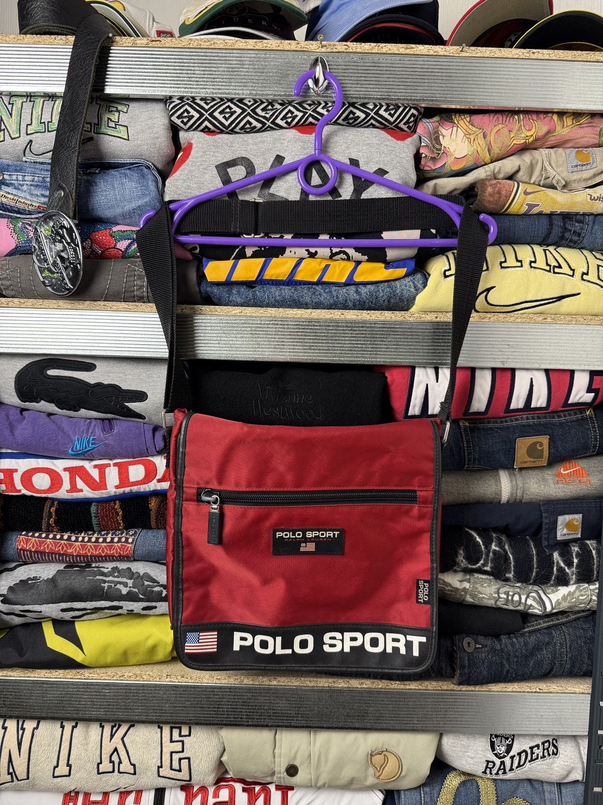 Polo Ralph Lauren 🔥🇺🇸VINTAGE POLO SPORT BAG MESSENGER Y2K 🇺🇸🔥 Size ONE SIZE - 1 Thumbnail