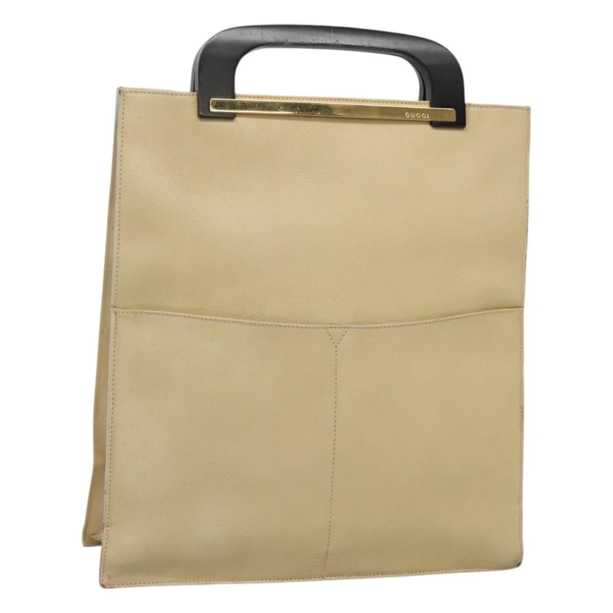 Gucci GUCCI Hand Bag Leather Beige Gold Size ONE SIZE - 1 Thumbnail