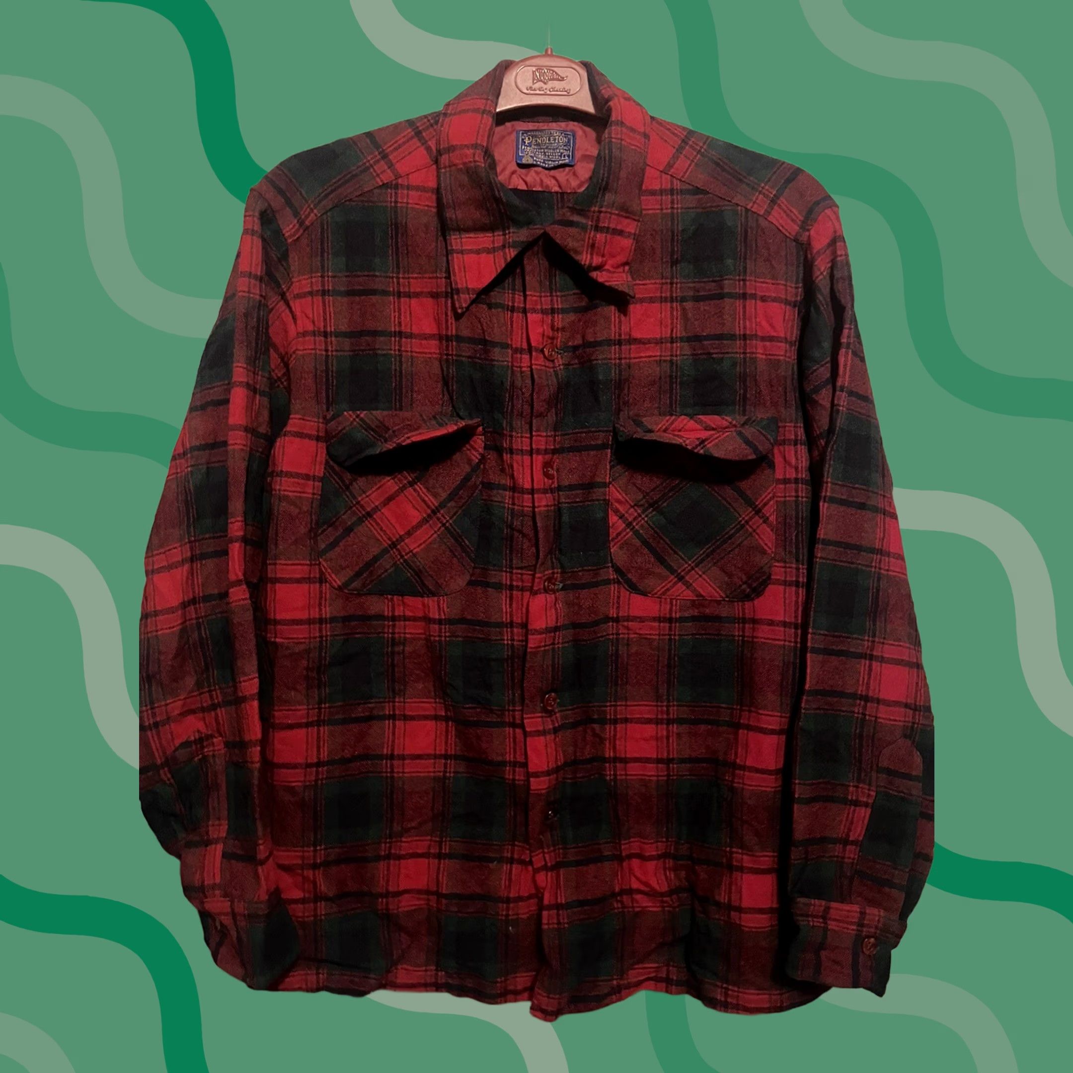Pendleton VINTAGE Pendleton Button-Up Flannel Shirt Mens Large Red Wool Plaid Button-Up Shirt Mens Large Red Size US L / EU 52-54 / 3 - 1 Thumbnail