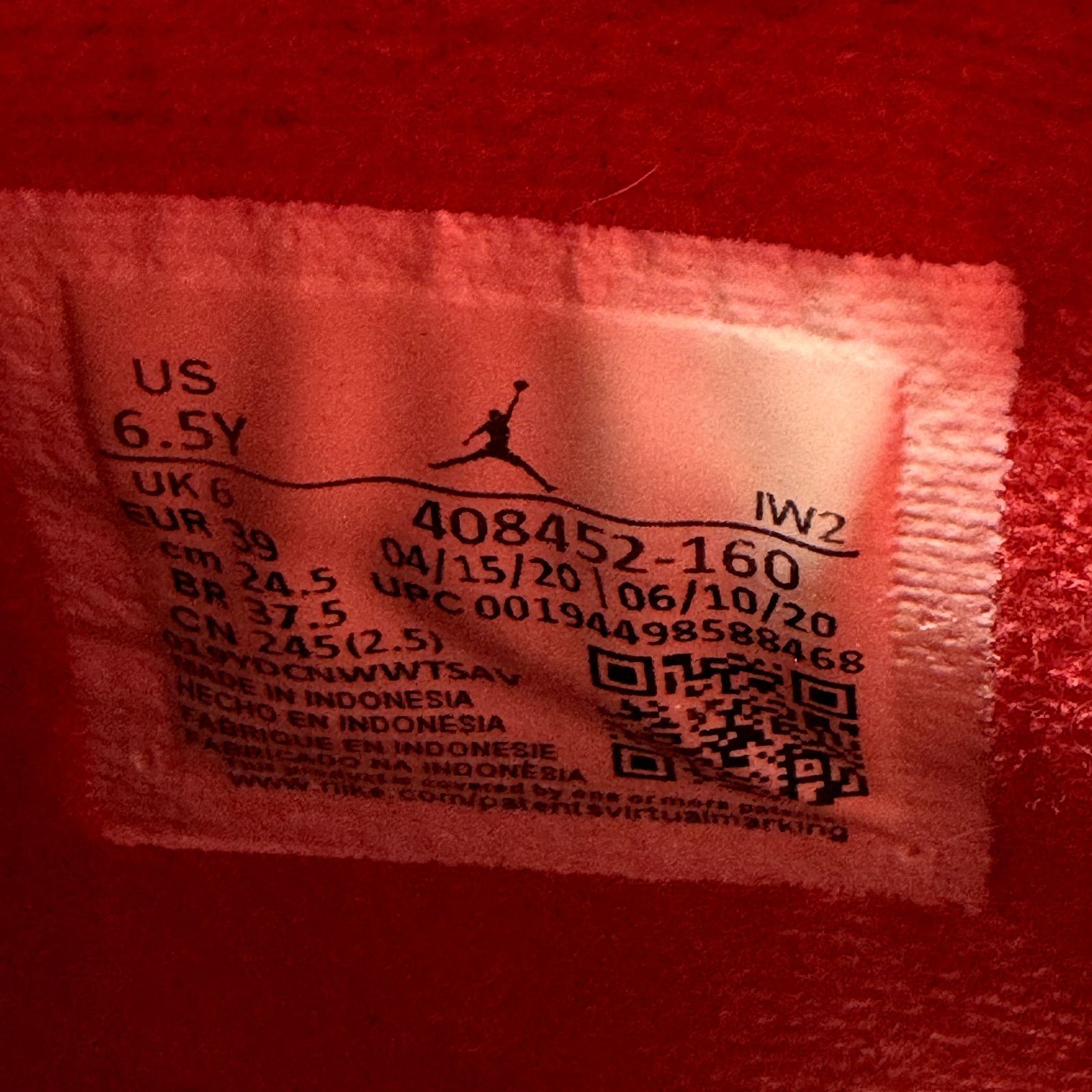 Jordan Brand × Nike Nike Air Jordan 4 Retro OG GS Fire Red 2020 Shoes - Size 6.5 Size US 6.5 / EU 39-40 - 8 Thumbnail