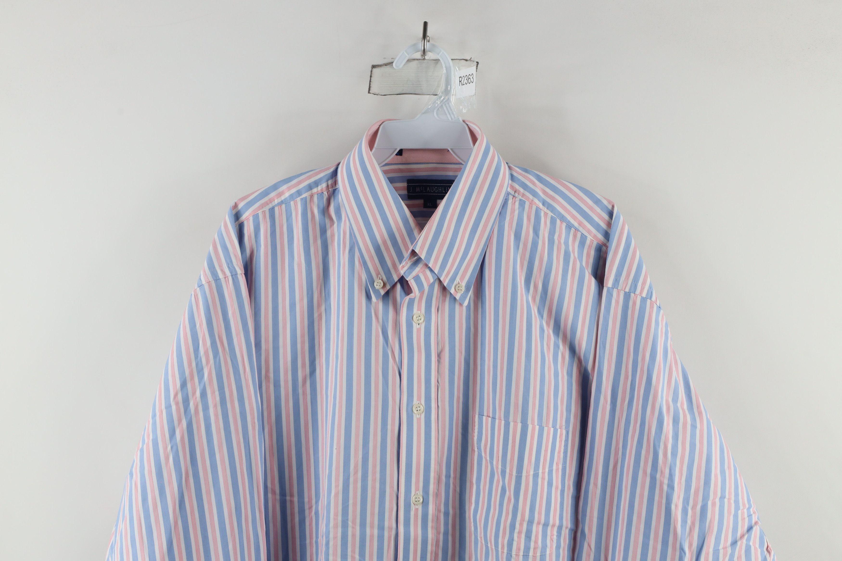 J.McLaughlin × Vintage Vtg 90s J McLaughlin Block Cotton Oxford Button Down Shirt Size US XL / EU 56 / 4 - 2 Thumbnail