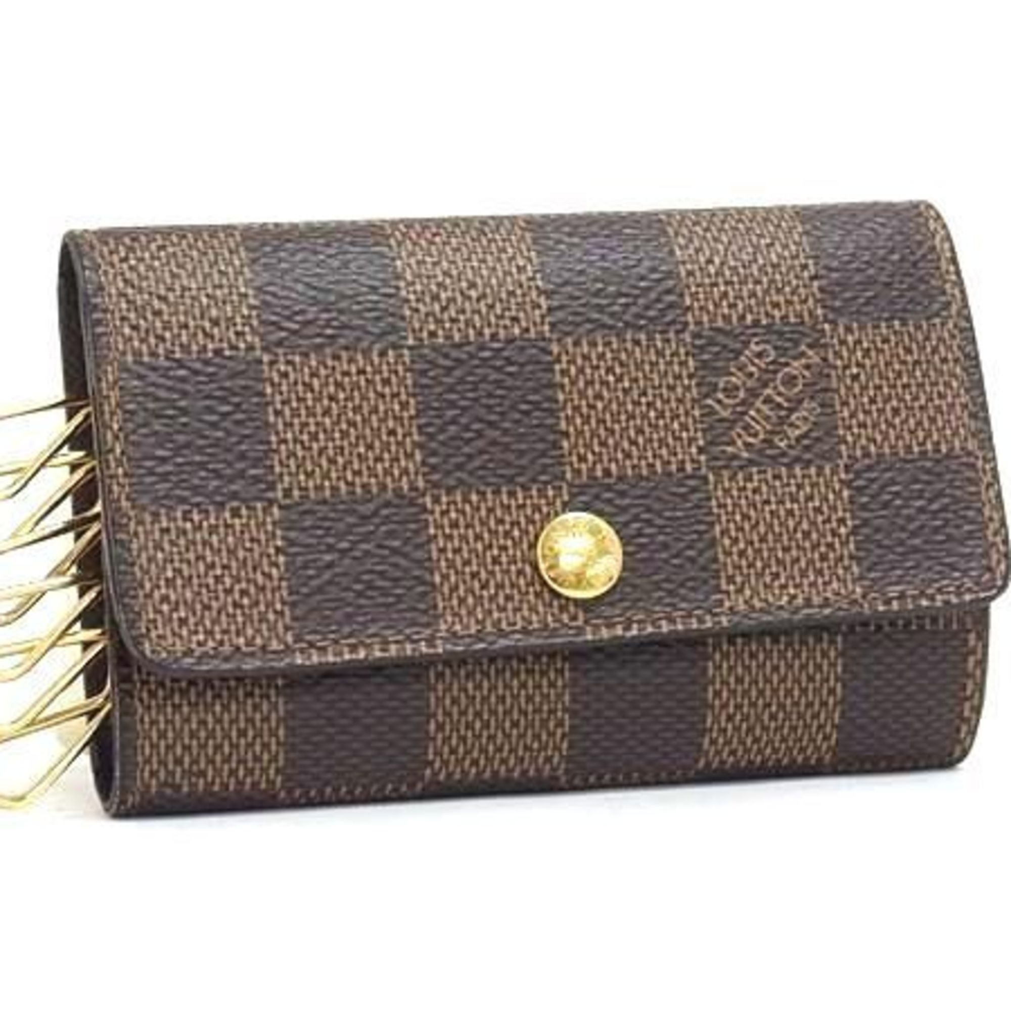 Louis Vuitton Multicle 6 Key Case N62630 Ebene Damier Leather Men's/Women's 6-Ring