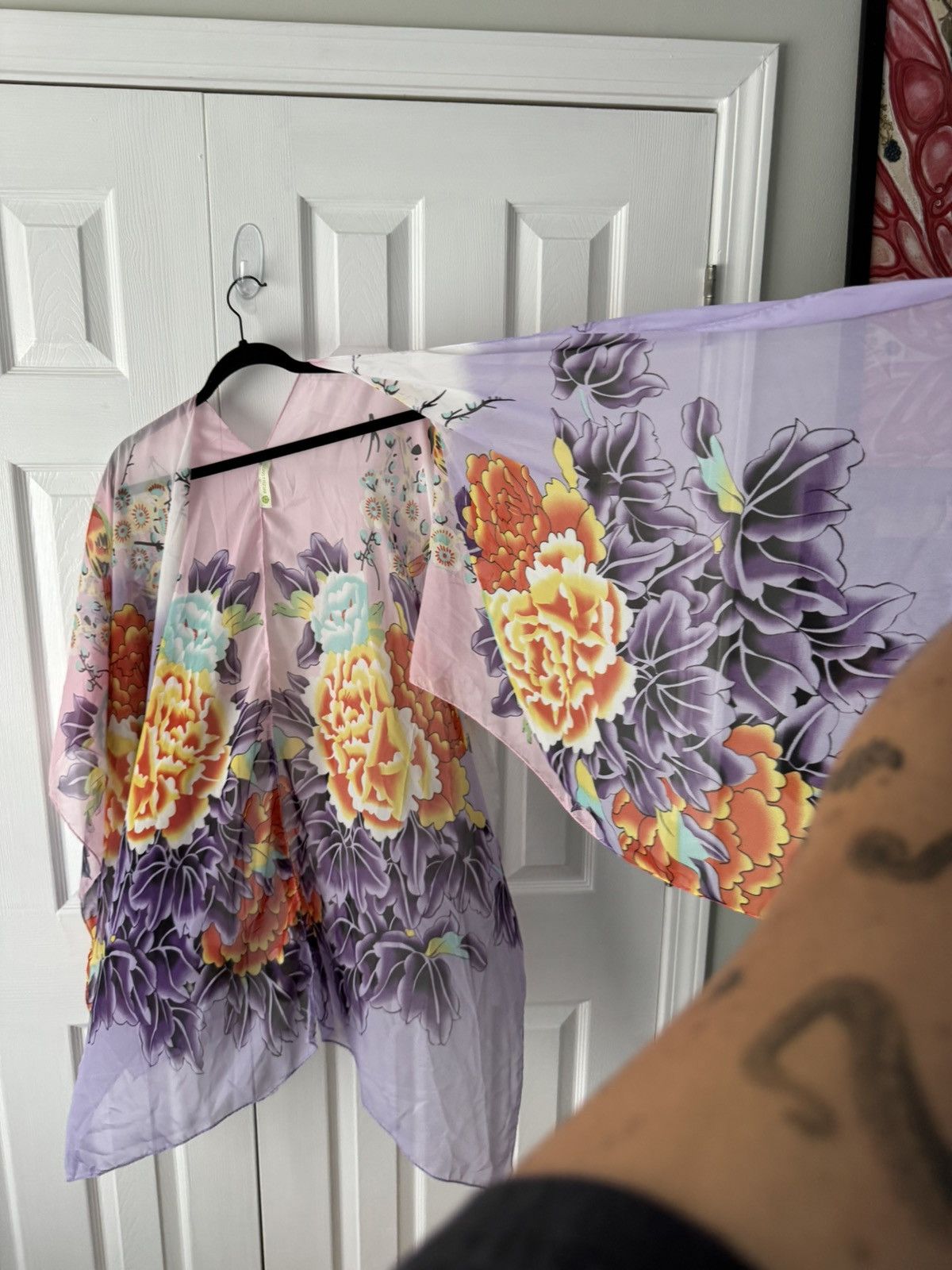 Melissa Melissa Louise Floral Kimono Wrap Multicolor Tiffany Blue Size ONE SIZE - 4 Thumbnail