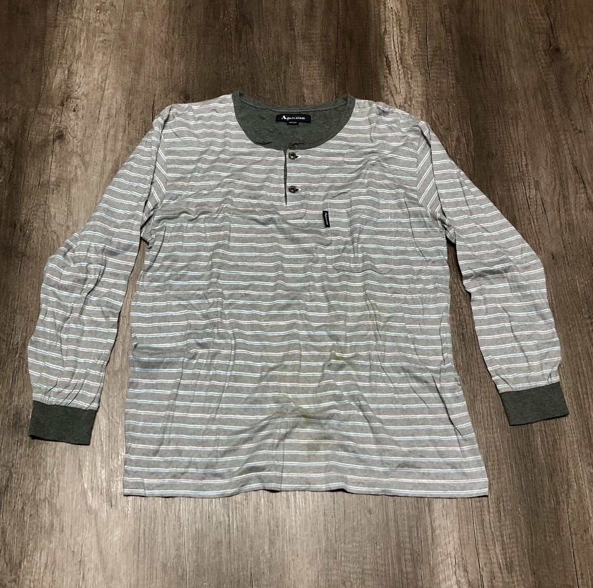 Aquascutum × Japanese Brand × Vintage Vintage Aquascutum Long Sleeve Pocket Tee Shirt Size US M / EU 48-50 / 2 - 12 Thumbnail