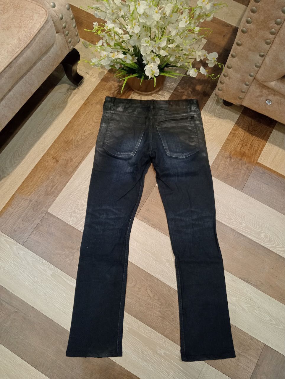Le Grande Bleu (L.G.B.) VERY RARE L.G.B LE GRANDE BLEU MANIAC CORP WAXED DENIM JEANS Size US 30 / EU 46 - 10 Thumbnail