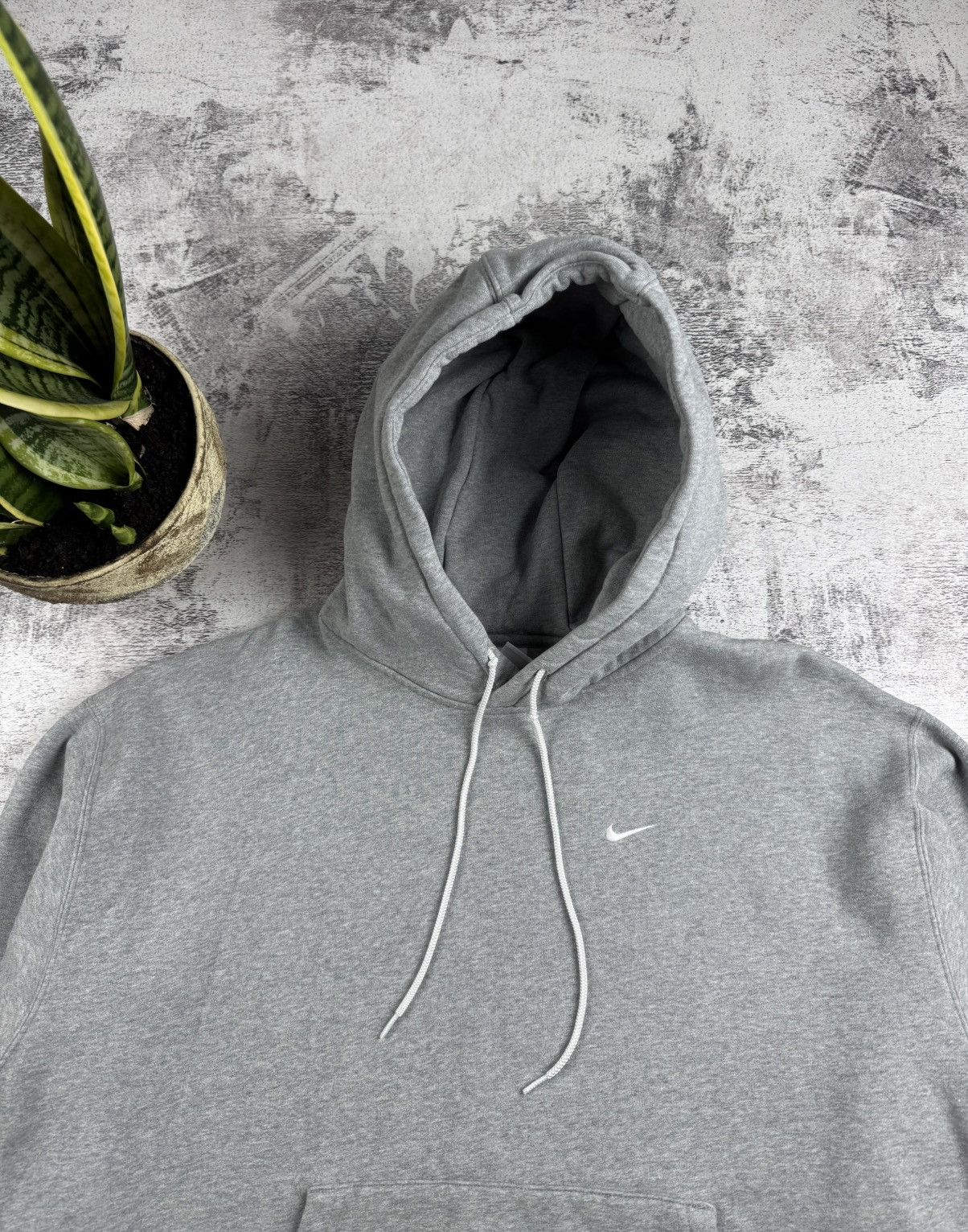Nike Nike Swoosh Gray Basic Blank Dense Hoodie Pullover Sweatshirt Size US L / EU 52-54 / 3 - 5 Thumbnail