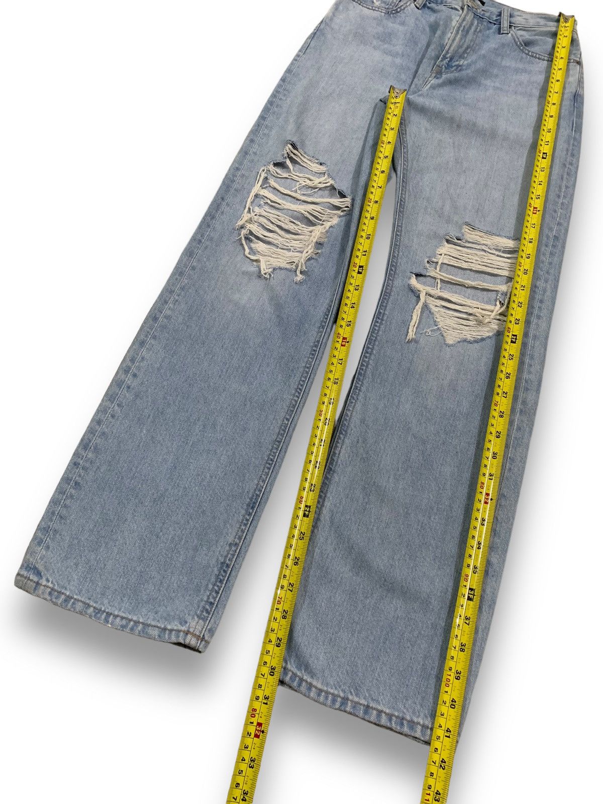 Undercover × Uniqlo Vintage Uniqlo Faded Straight Leg Distressed Grunge Jeans Size US 27 - 12 Thumbnail