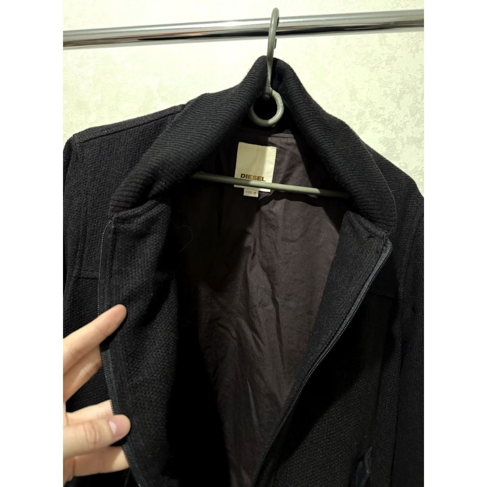 Diesel VINTAGE Diesel Men’s Wool Bomber Jacket Y2K Black Zip Up M Jacket Mens Bomber 90s Diesel Wool Jacket Zip Button Snap Pockets Full Zip Lightweight Size US M / EU 48-50 / 2 - 7 Thumbnail