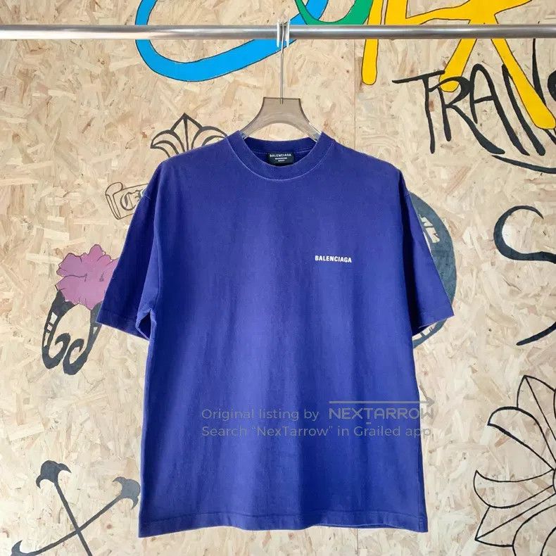 Balenciaga Balenciaga Logo Printed Round Neck Short Sleeve T-Shirt Size US S / EU 44-46 / 1 - 1 Thumbnail